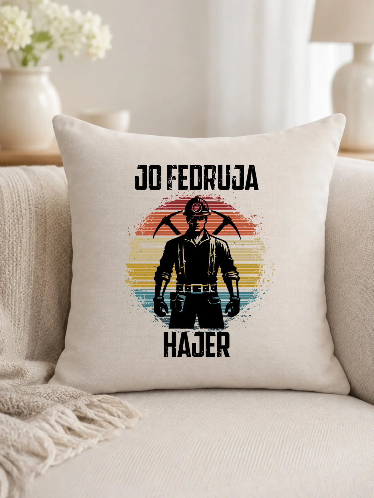 Poduszka - prezent dla górnika - Jo fedruja Hajer G26