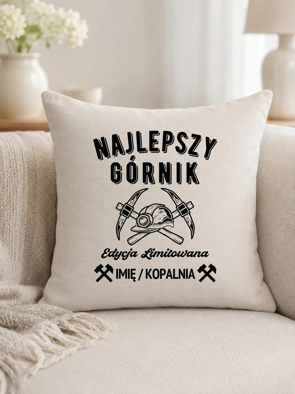 Poduszka - prezent dla górnika - Najlepszy górnik - personalizowana G27