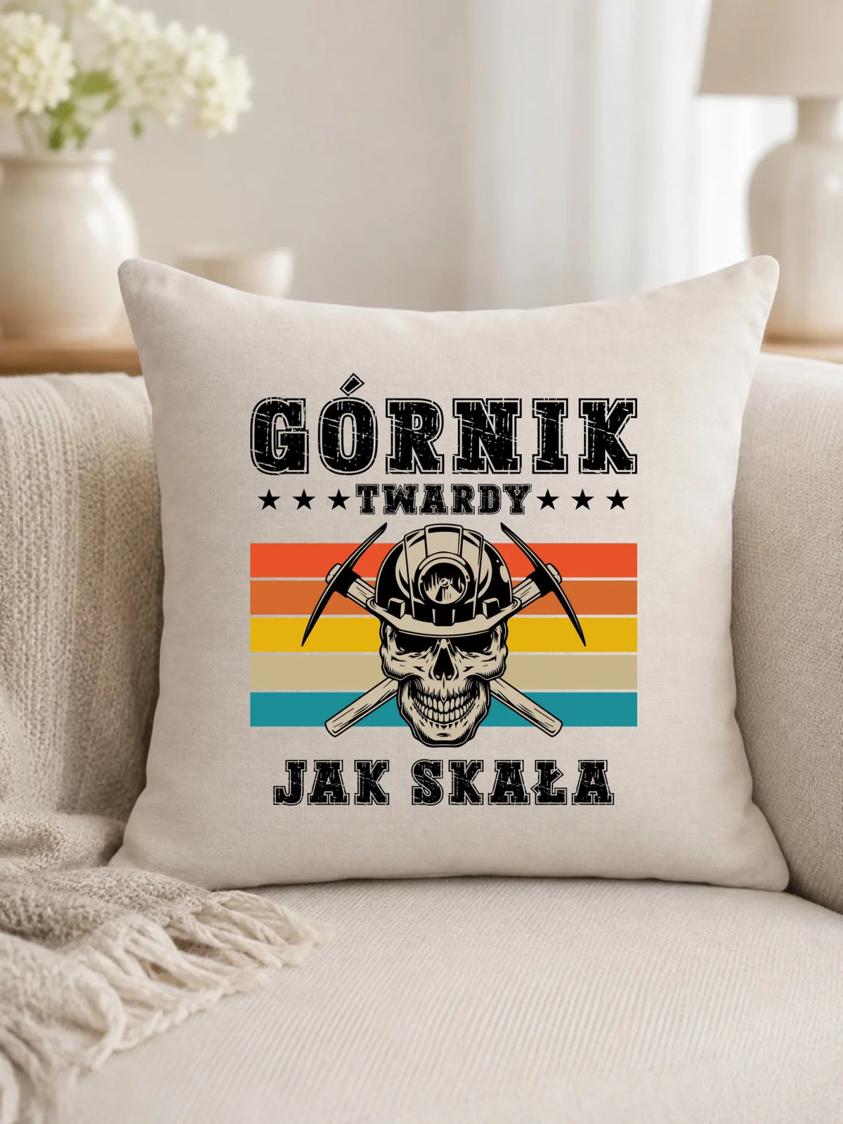 Poduszka - prezent dla górnika - Górnik twardy jak skała G21