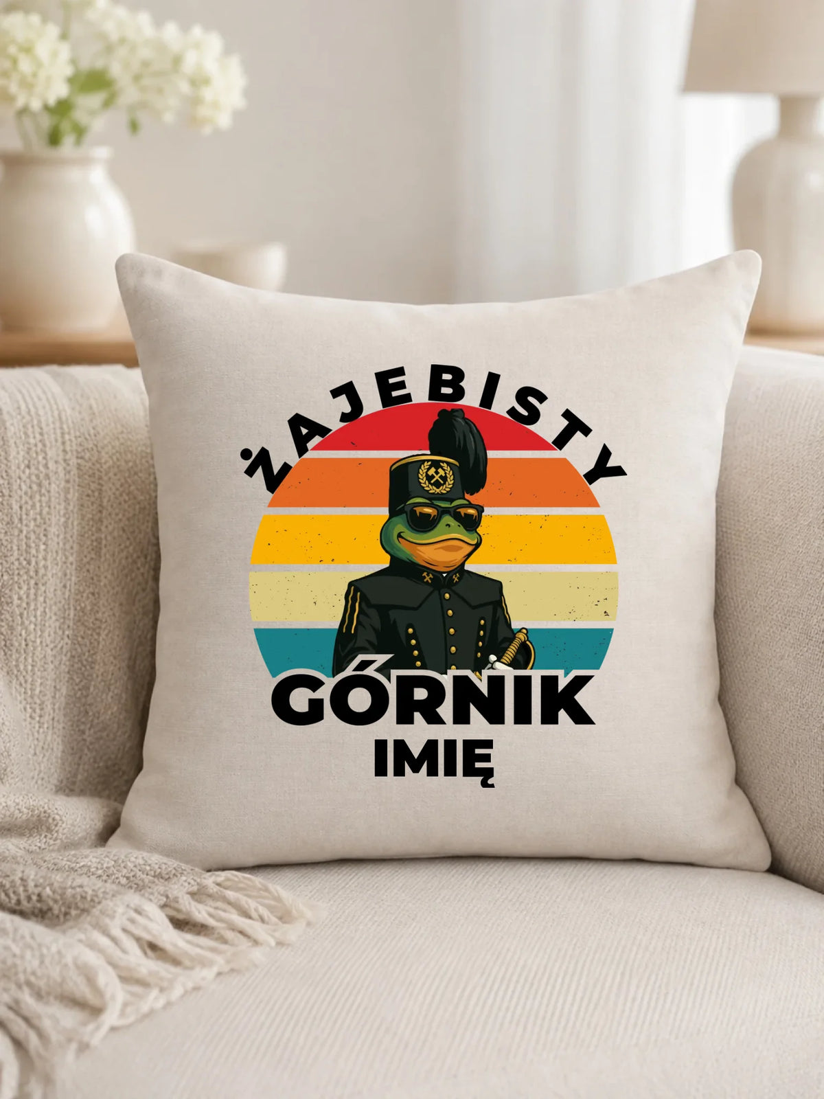 Poduszka - prezent dla górnika - Żajebisty górnik - personalizowana G19