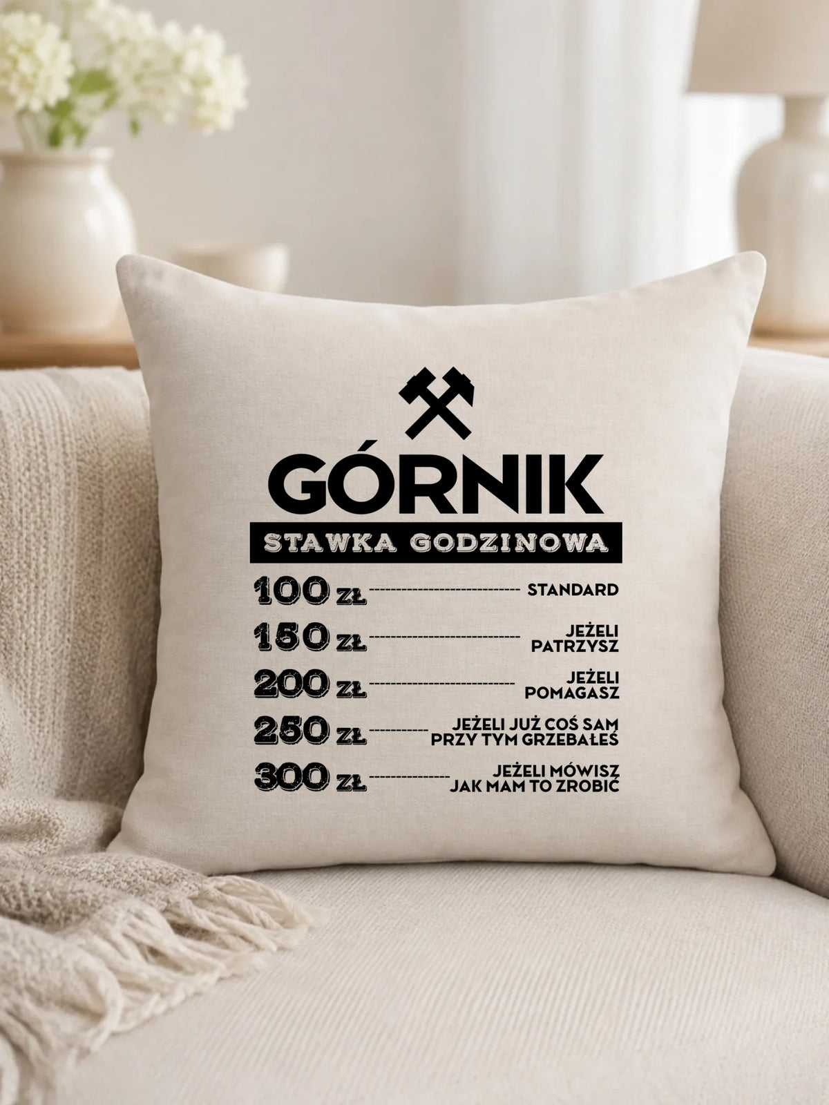 Poduszka - prezent dla górnika - Górnik stawka godzinowa G14