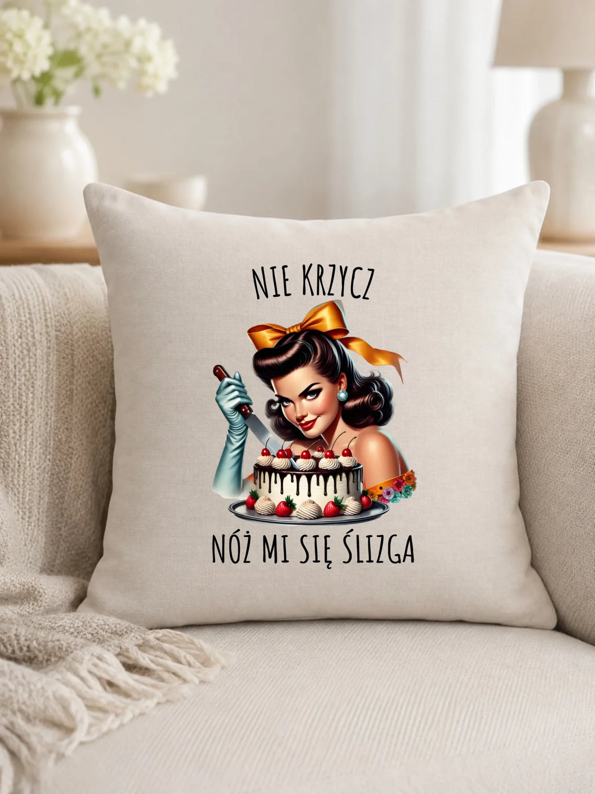 Poduszka - Nie krzycz, nóż mi się ślizga - Czarny humor DZ22
