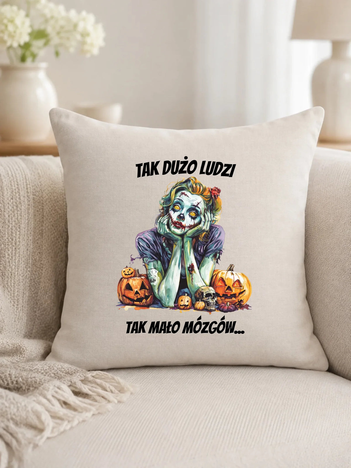 Poduszka na Halloween - Zombie - Tak mało mózgów HL31