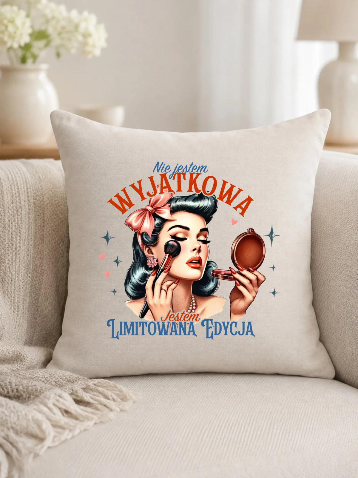 Poduszka – Nie jestem wyjątkowa, jestem limitowaną edycją - retro DZ10