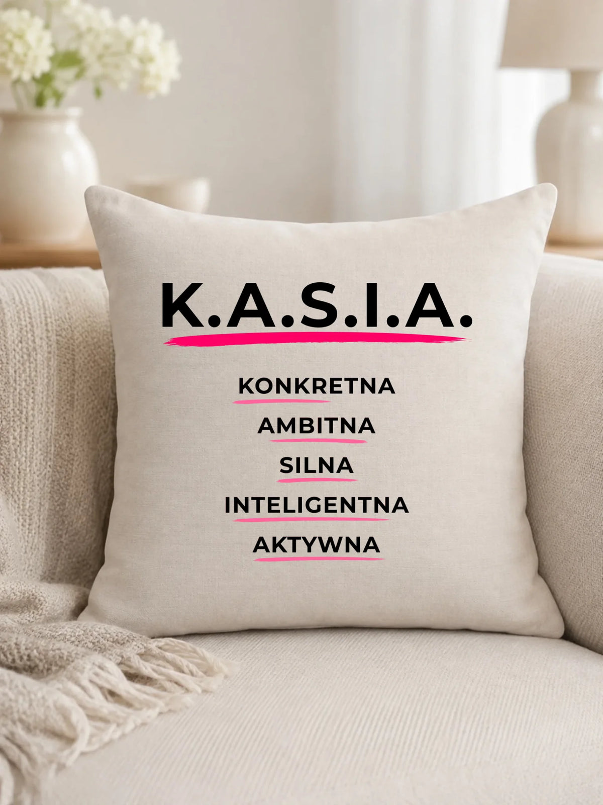 Poduszka - prezent dla Kasi - Katarzyna - K.A.S.I.A. DZ17