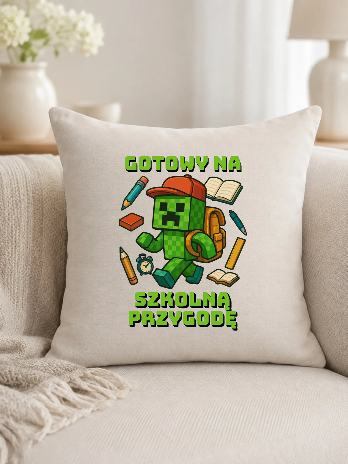 Poduszka szkoła - Gotowy na szkołę - gamer do szkoły - SZ13