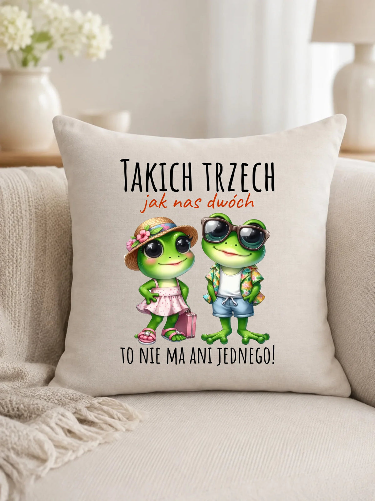 Poduszka dla par - Żabki Takich trzech jak nas dwóch DCH11