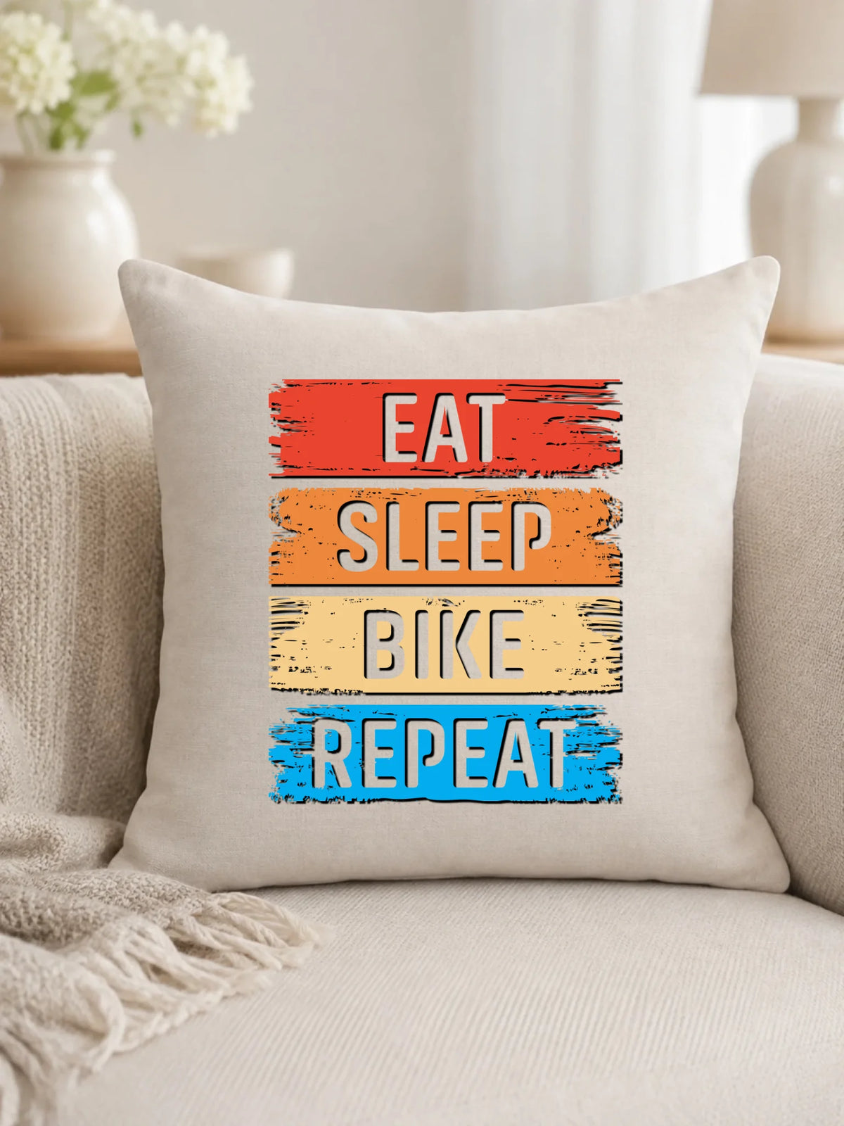 Eat Sleep Bike Repeat | Poduszka dla rowerzysty HR03