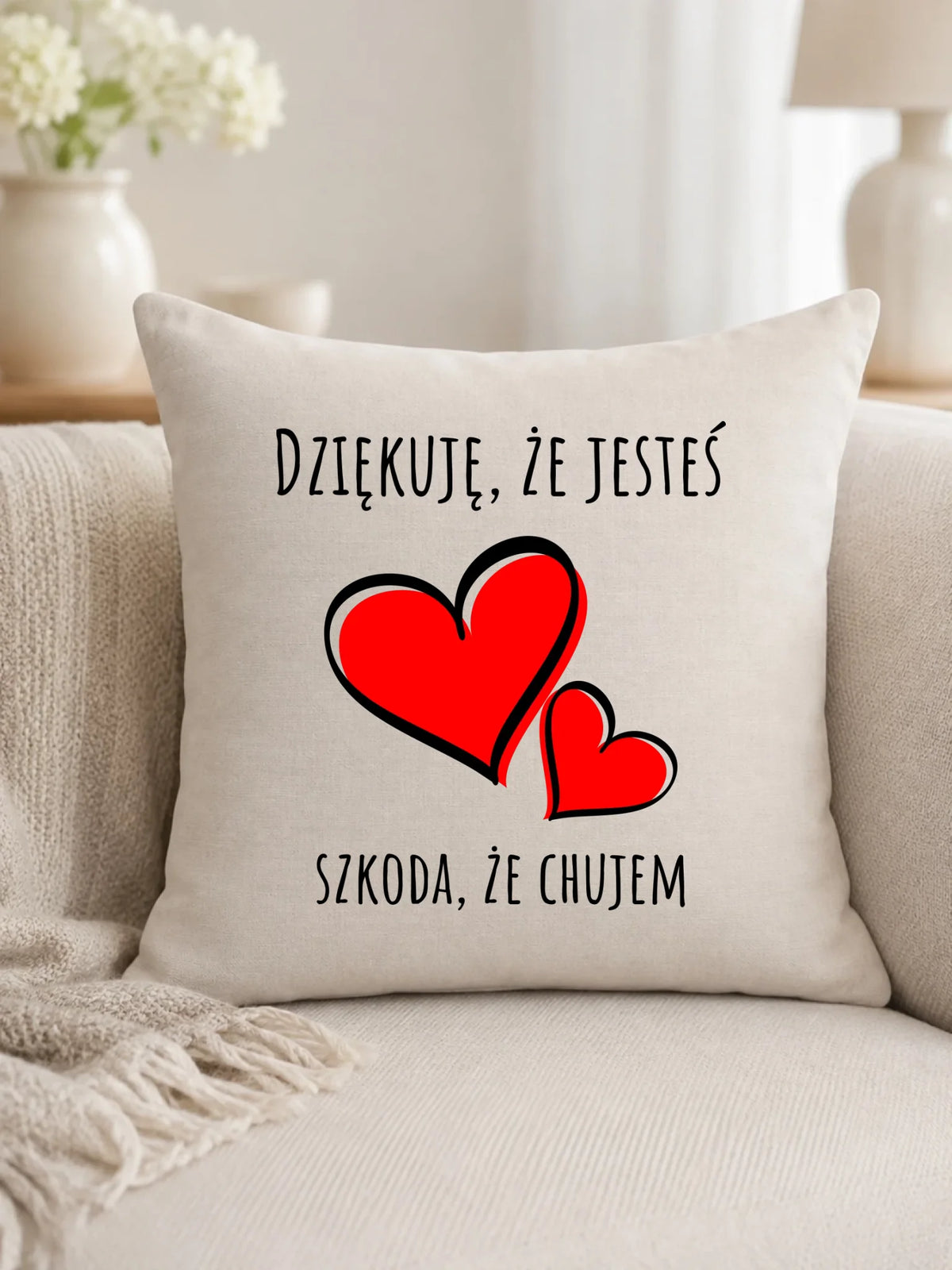 Poduszka  - Dziękuję, że jesteś szkoda, że ch#jem - bez cenzury DCH10