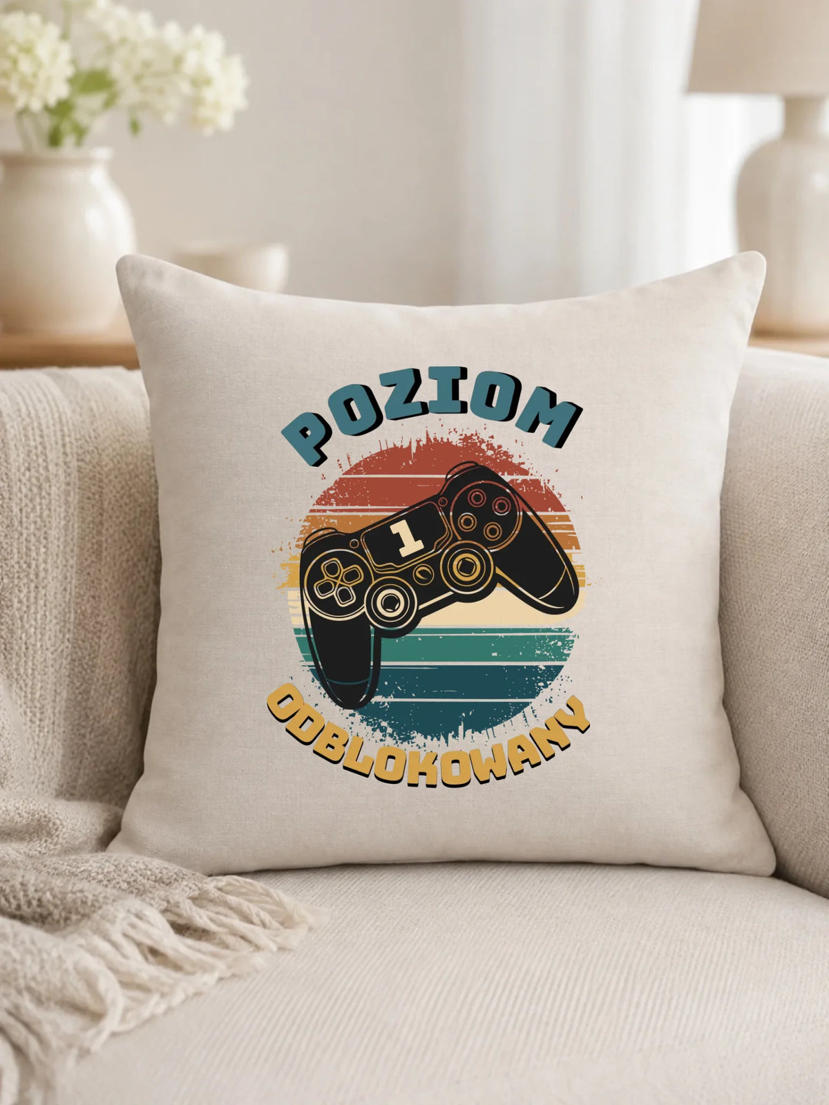 Poduszka - Poziom odblokowany - gamer do szkoły - personalizowana SZ01