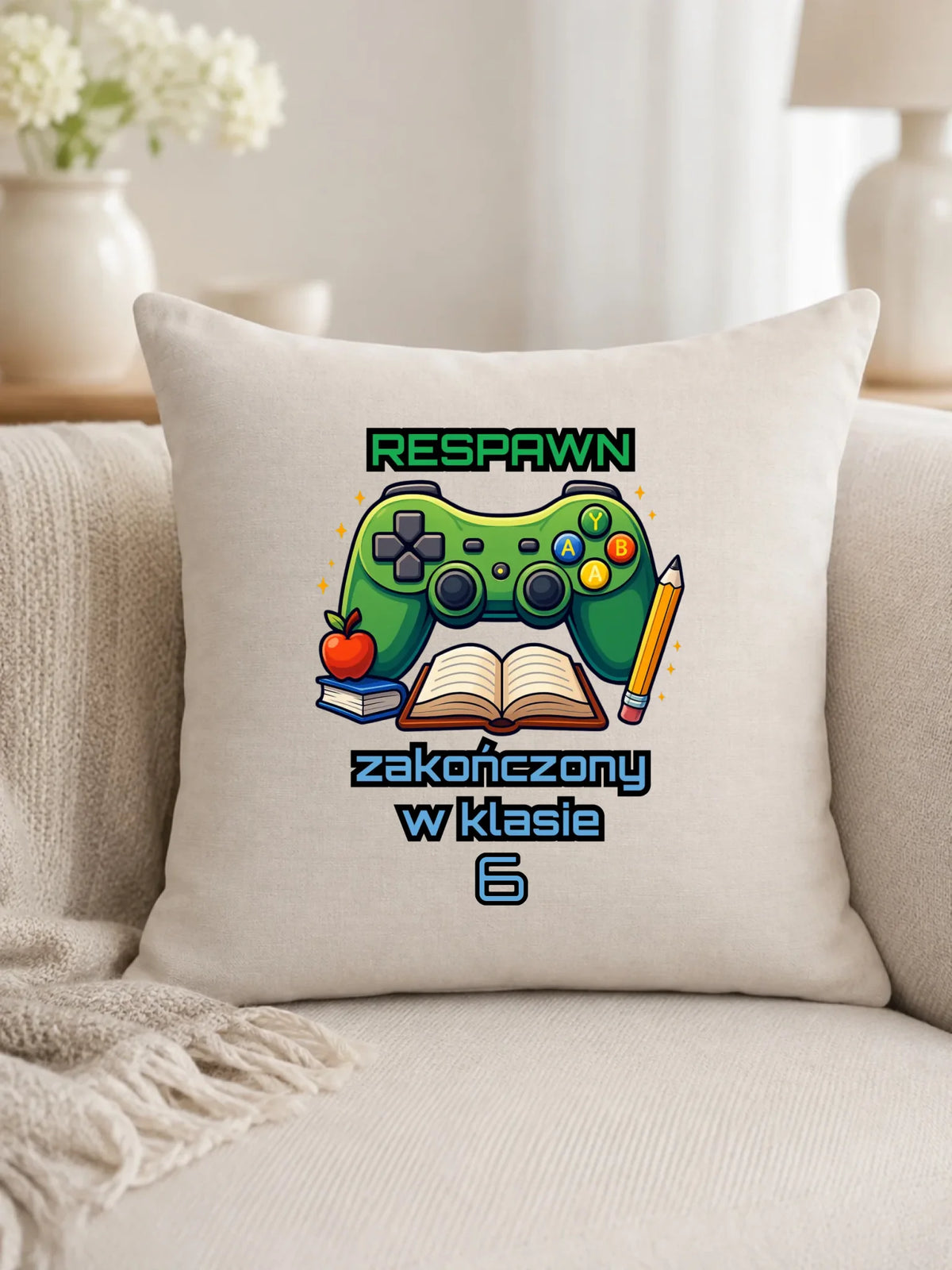 Poduszka szkolna - Respawn - gamer do szkoły - personalizowana SZ18