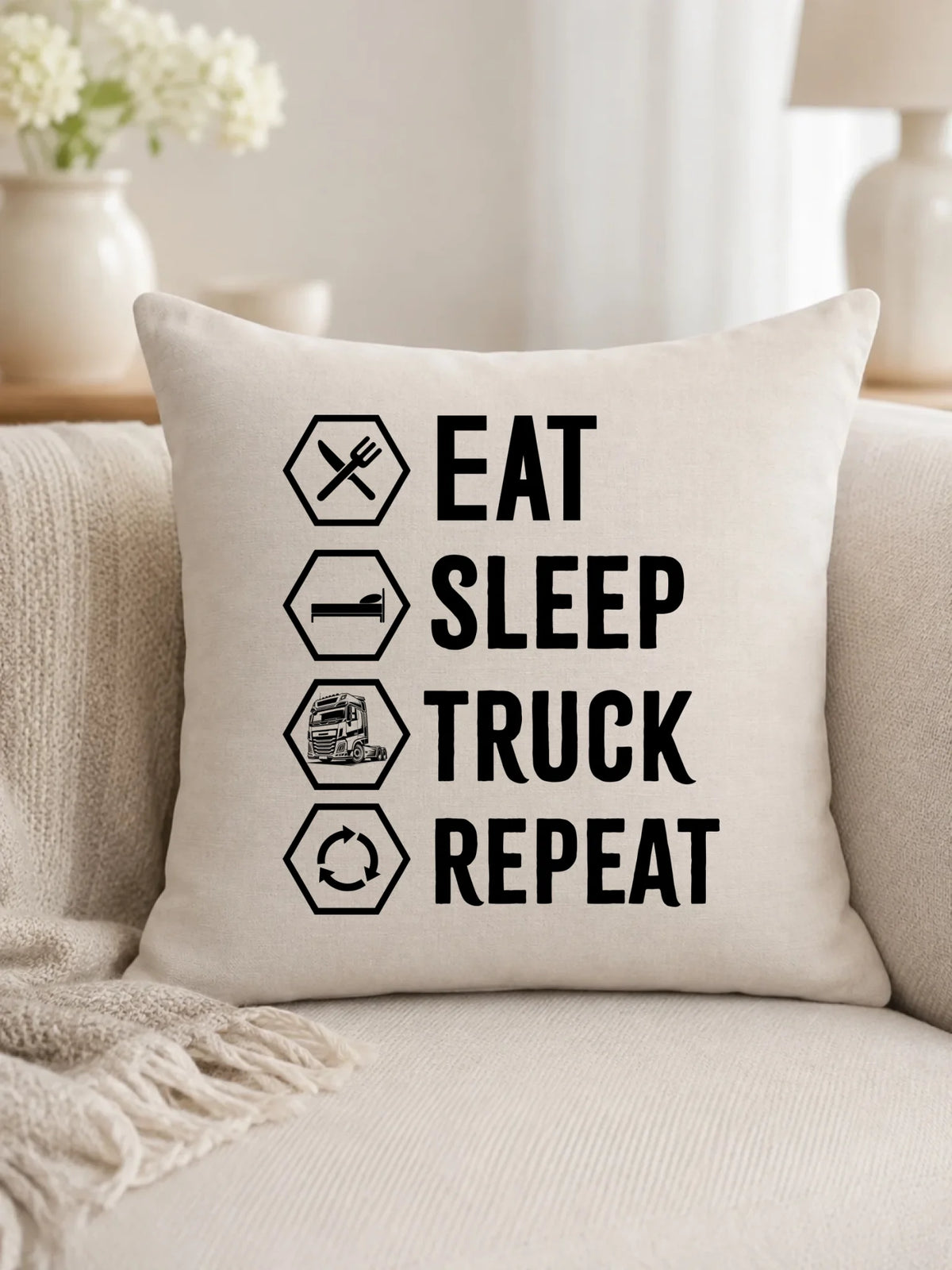 Poduszka dla kierowcy ciężarówki - Eat Sleep Truck Repeat ZKT05