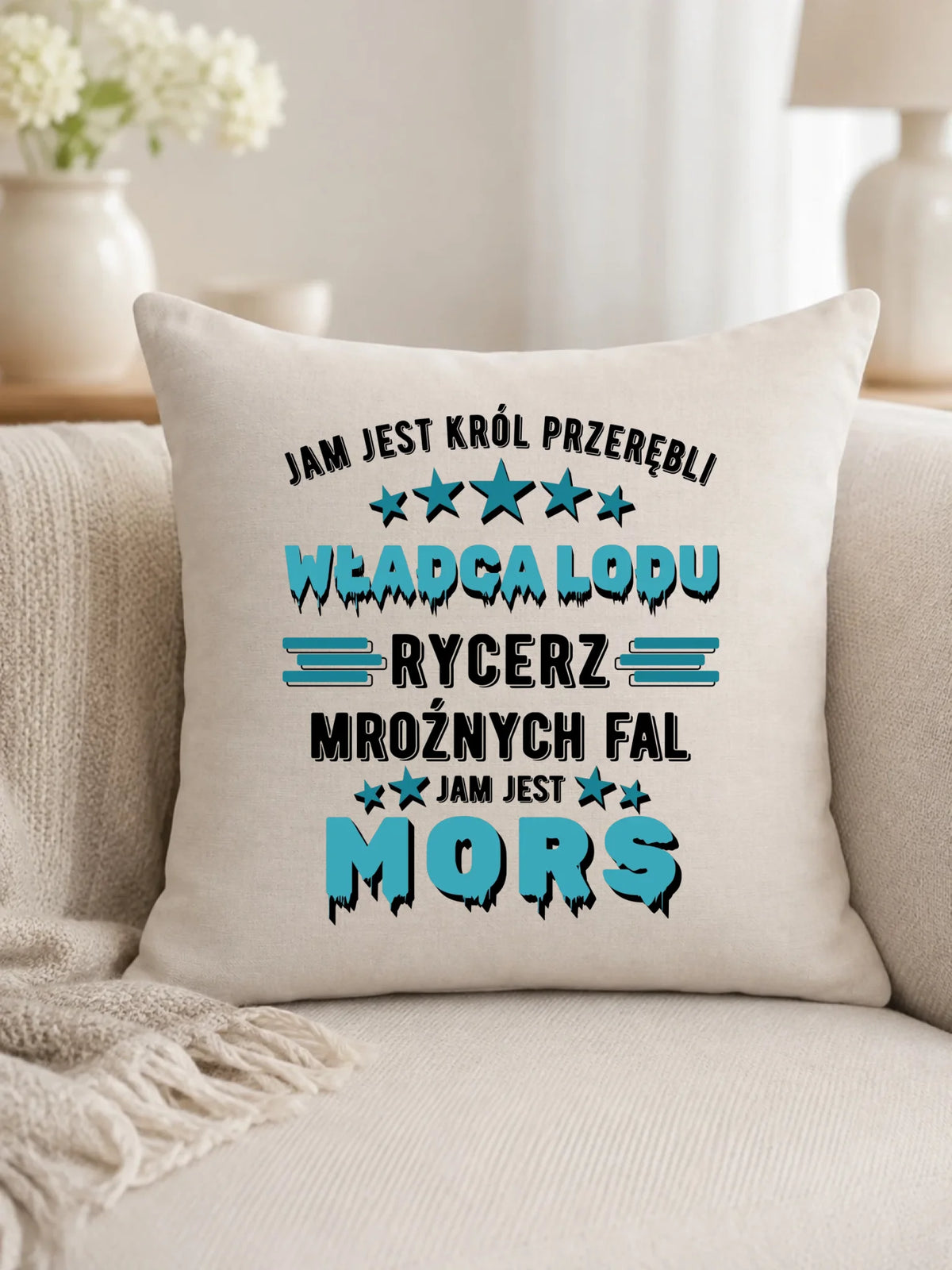 Poduszka - prezent dla morsa - Jam jest Król przerębli Jam jest mors HM13