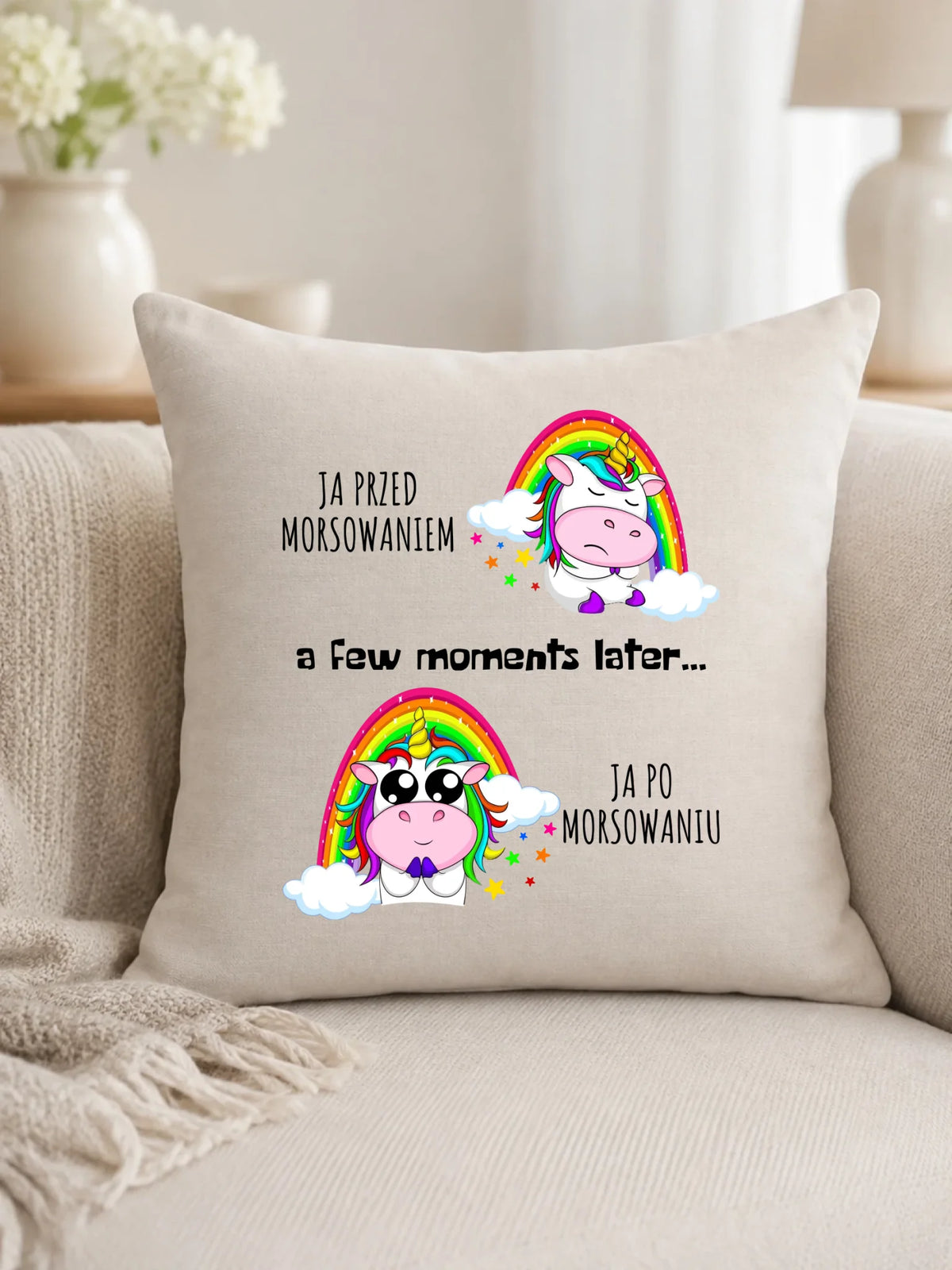 Poduszka - prezent dla morsa - Jednorożec - Ja po morsowaniu HM11