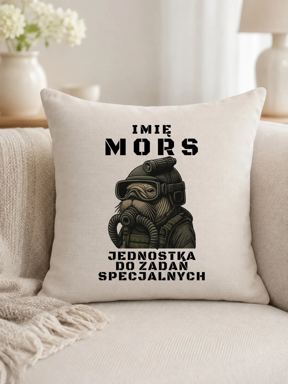 Poduszka - prezent dla morsa - Mors do zadań specjalnych - personalizowana HM07
