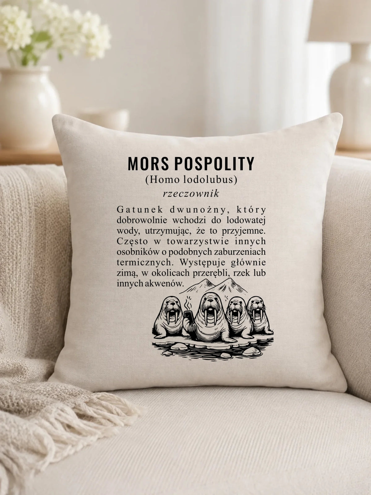 Poduszka - prezent dla morsa - Mors pospolity [Homo lodolubus] HM12