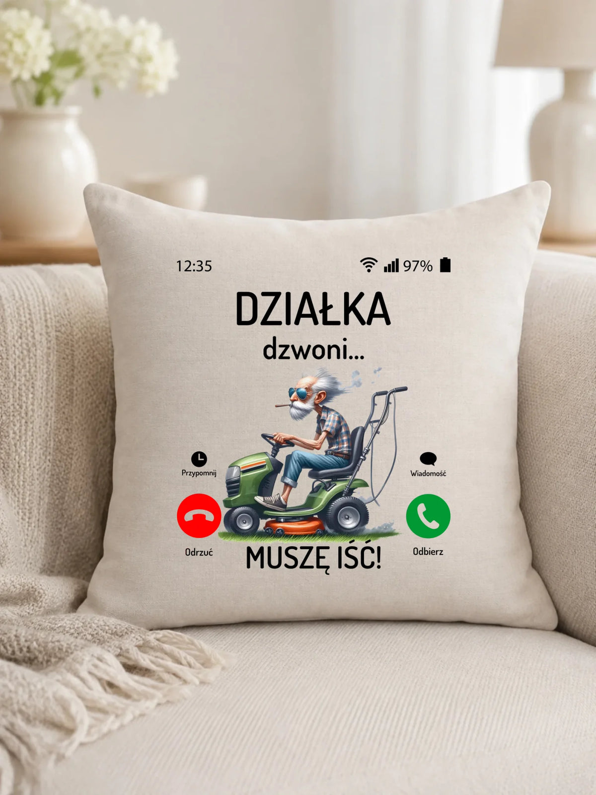 Poduszka dla dziadka - Działka dzwoni muszę iść D35