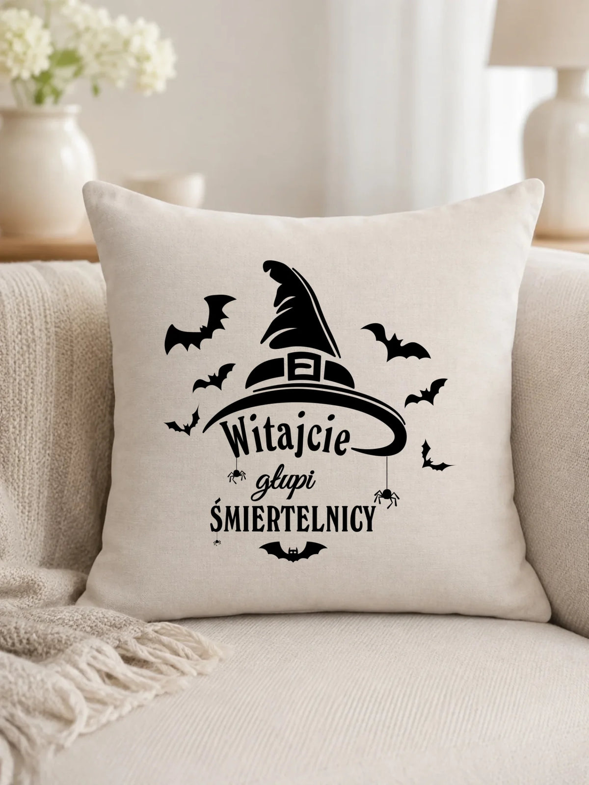 Poduszka na Halloween - Witajcie głupi śmiertelnicy HL23