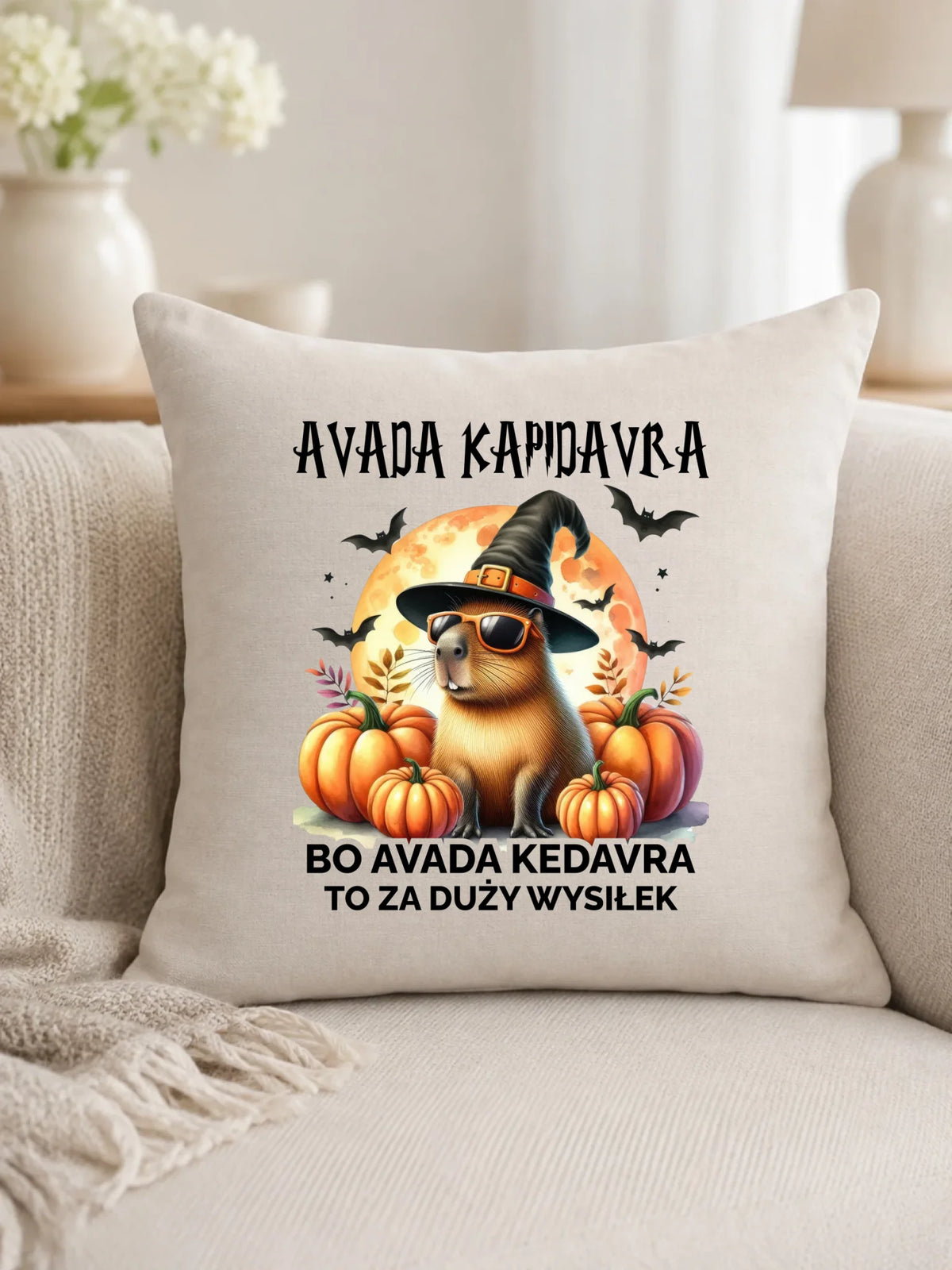 Poduszka halloweenowa - Kapibara - Avada Kapidavra HL21