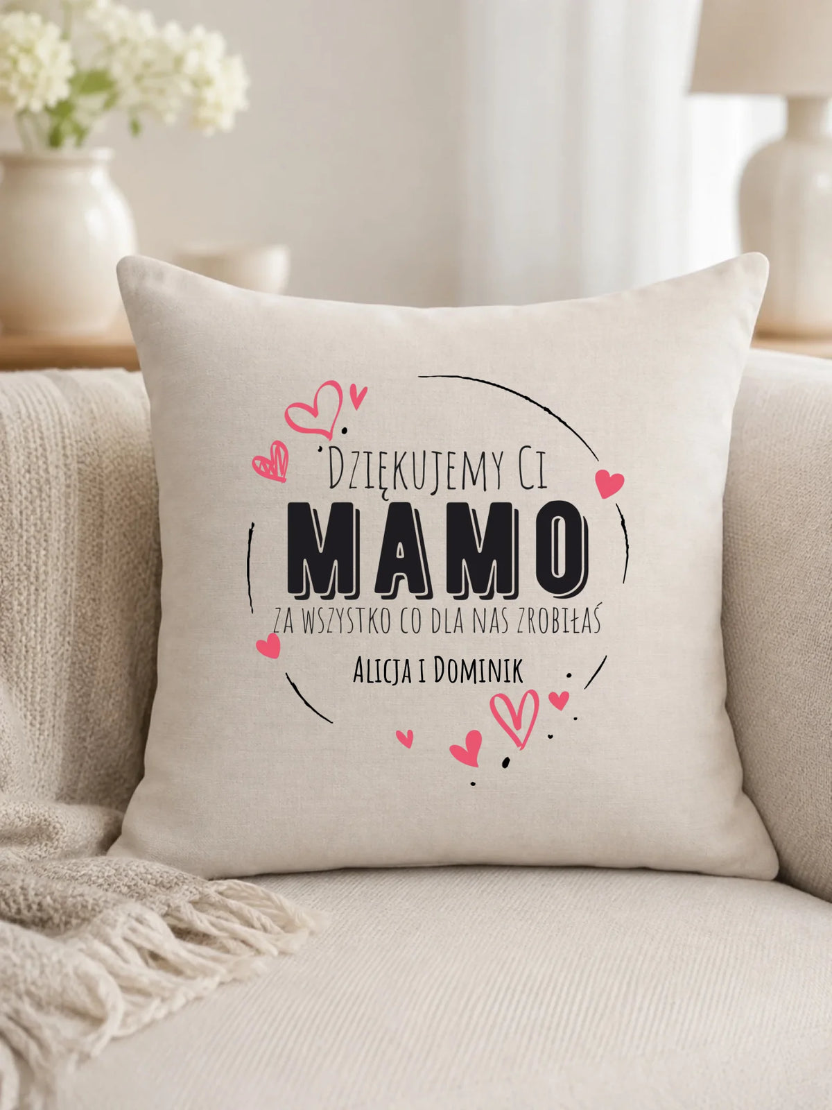 Poduszka dla mamy - Dziękujemy Ci Mamo - personalizowana DM43