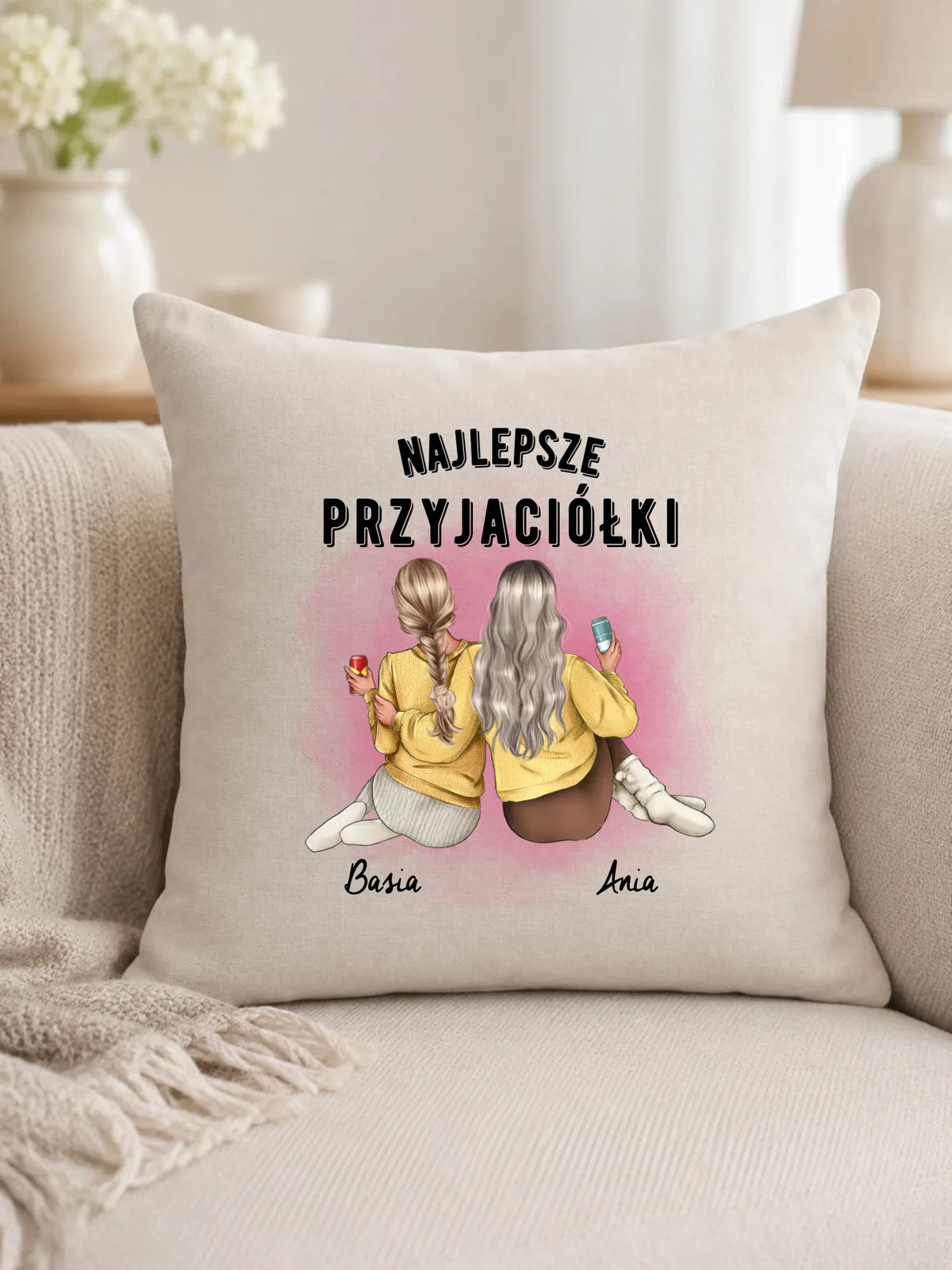 Poduszka - prezent dla przyjaciółek - Najlepsze przyjaciółki 2-4 osób - personalizowana PR01