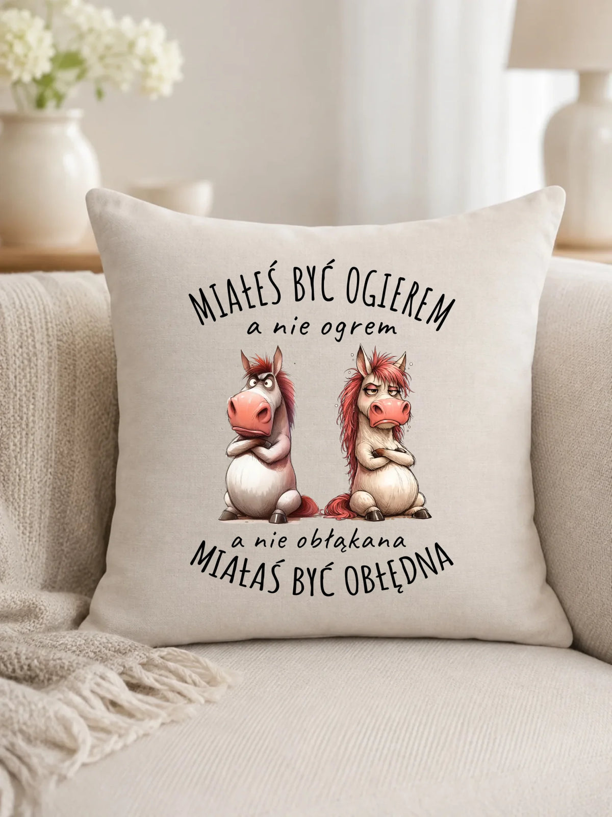 Poduszka dla par - Ogier & Obłędna - śmieszna W85