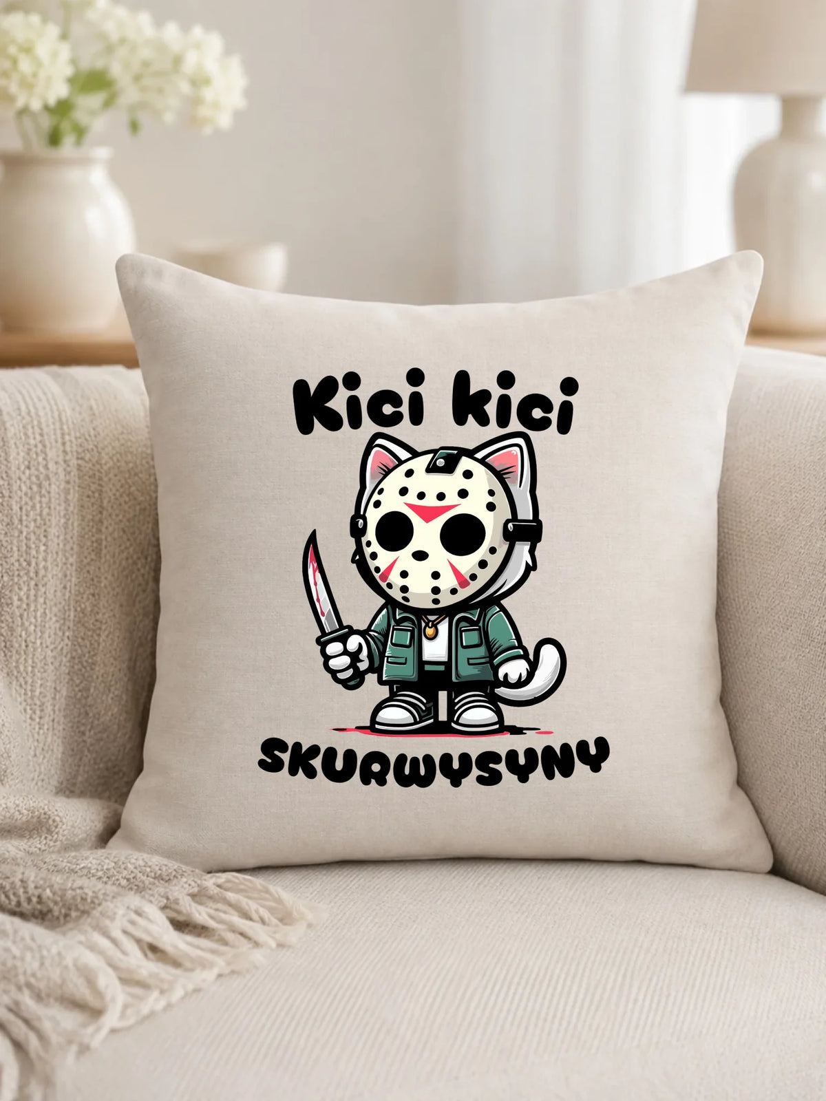 Poduszka na Halloween - Kici kici sk*rwysyny - bez cenzury HL28