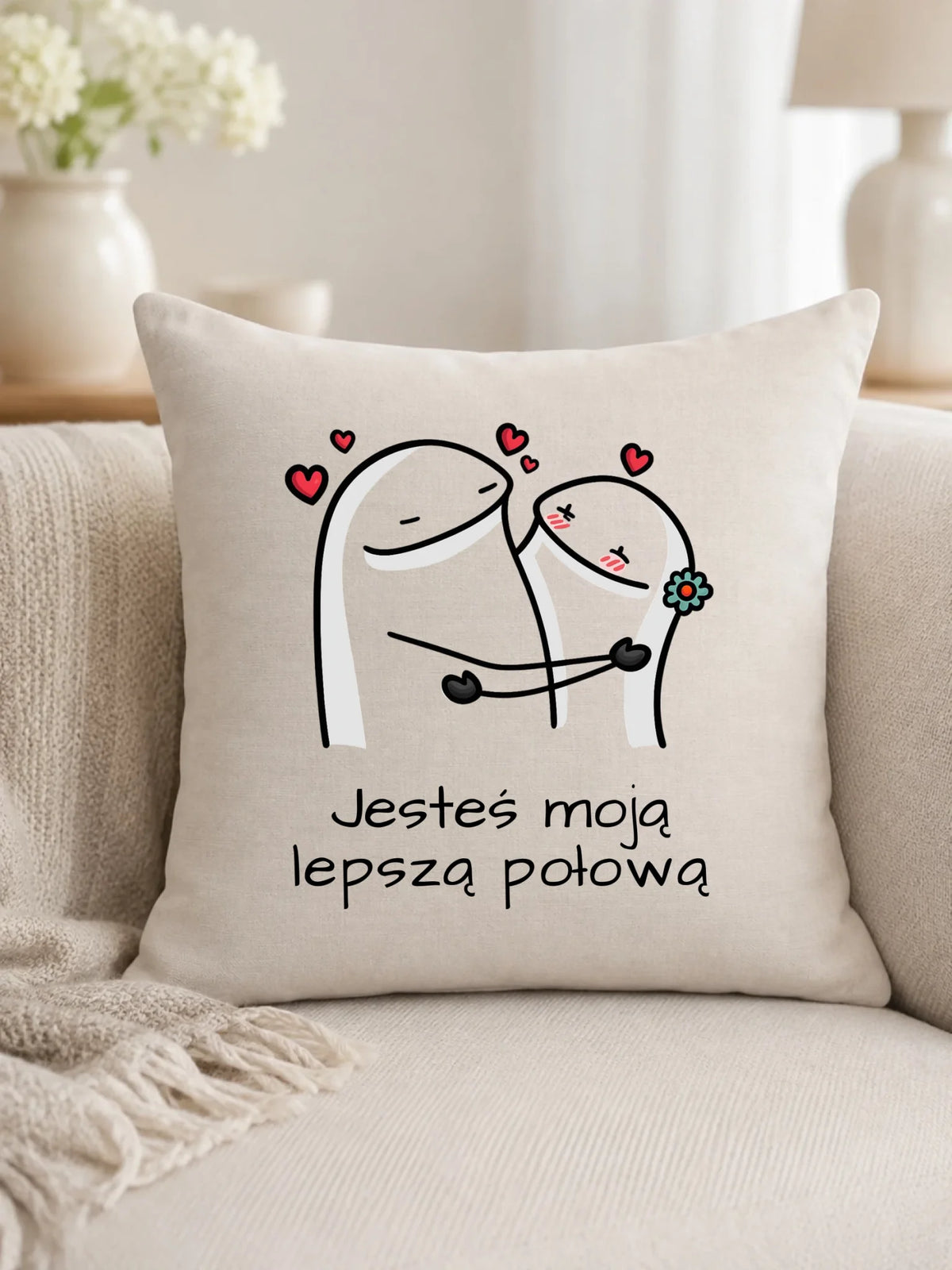 Poduszka dla par - Jesteś moją lepszą połową W87