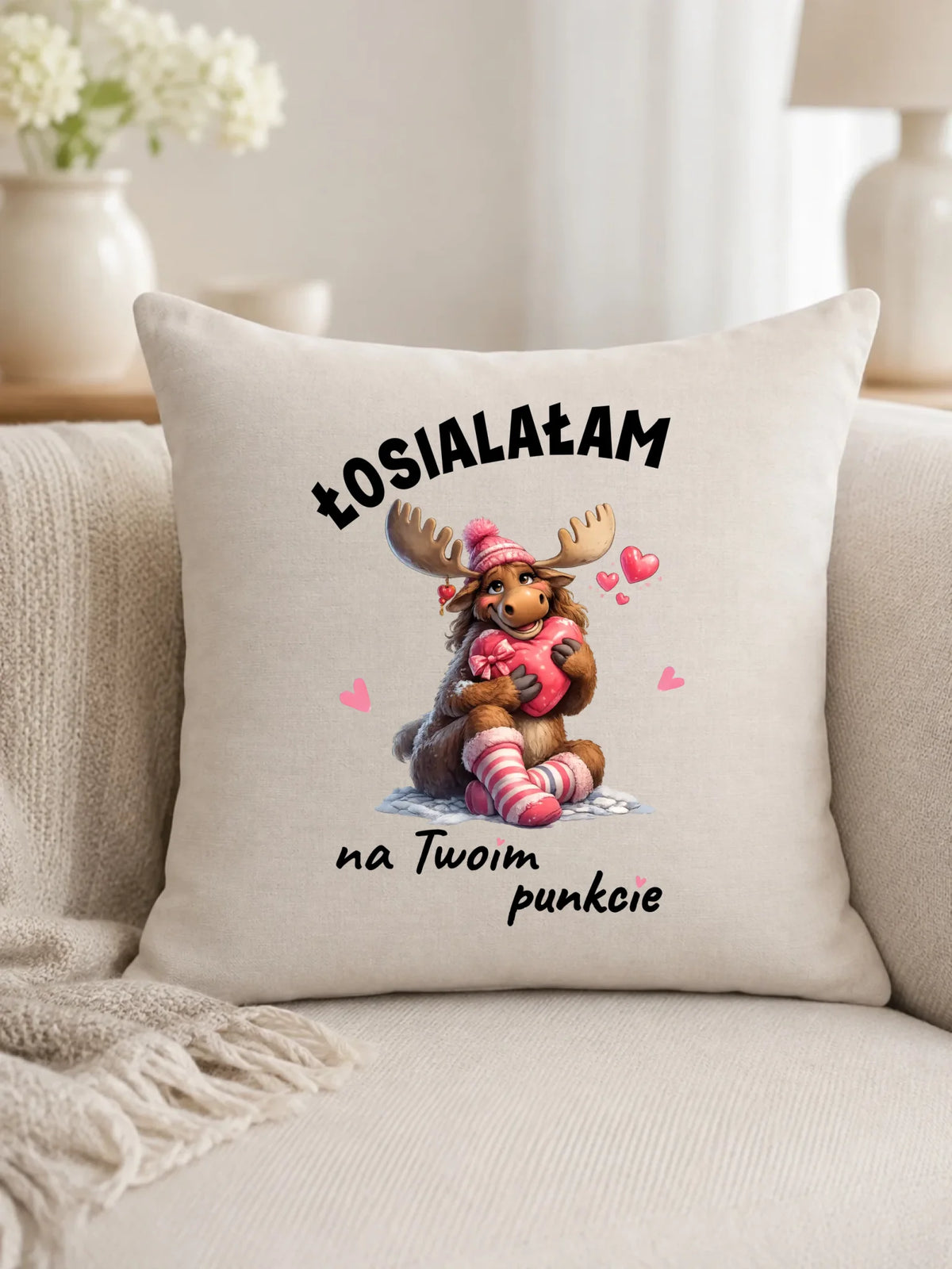 Poduszka dla par - Łosialałam na Twoim punkcie W67