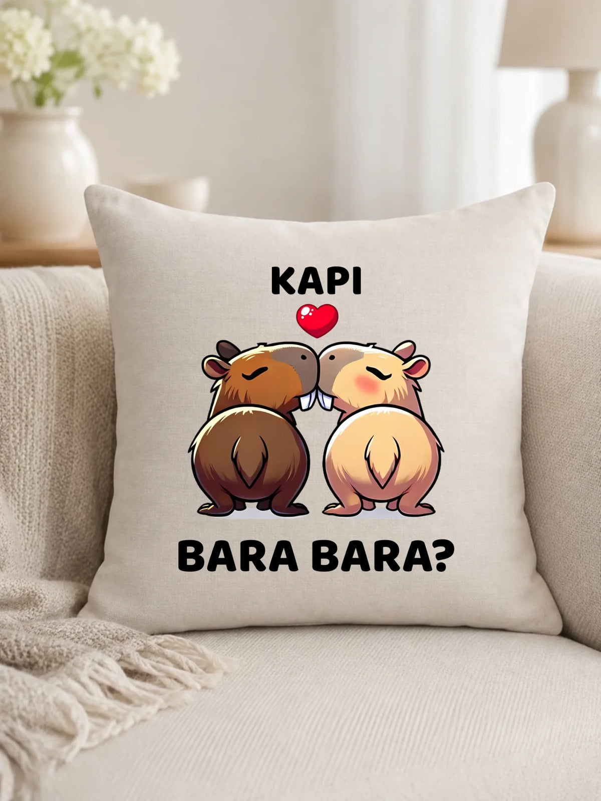 Poduszka dla par - Kapibara bara bara W86