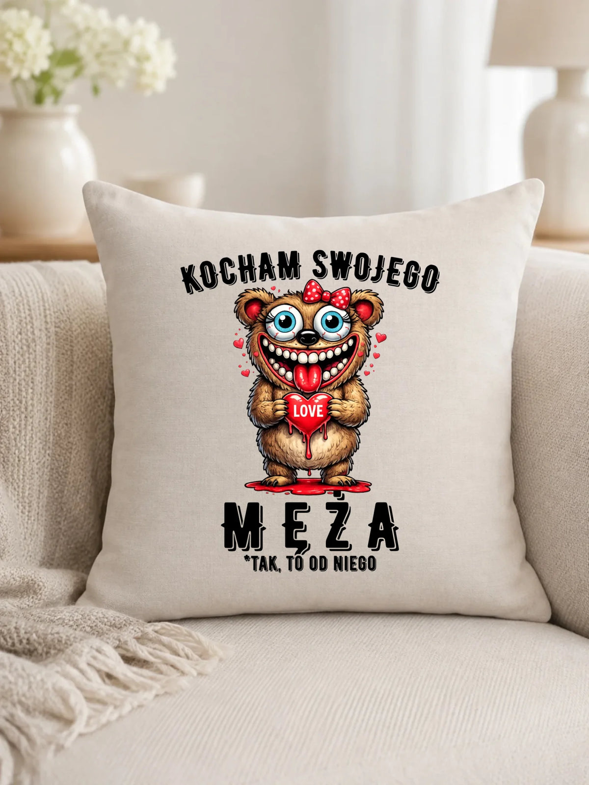 Poduszka dla żony - Kocham swojego męża W22