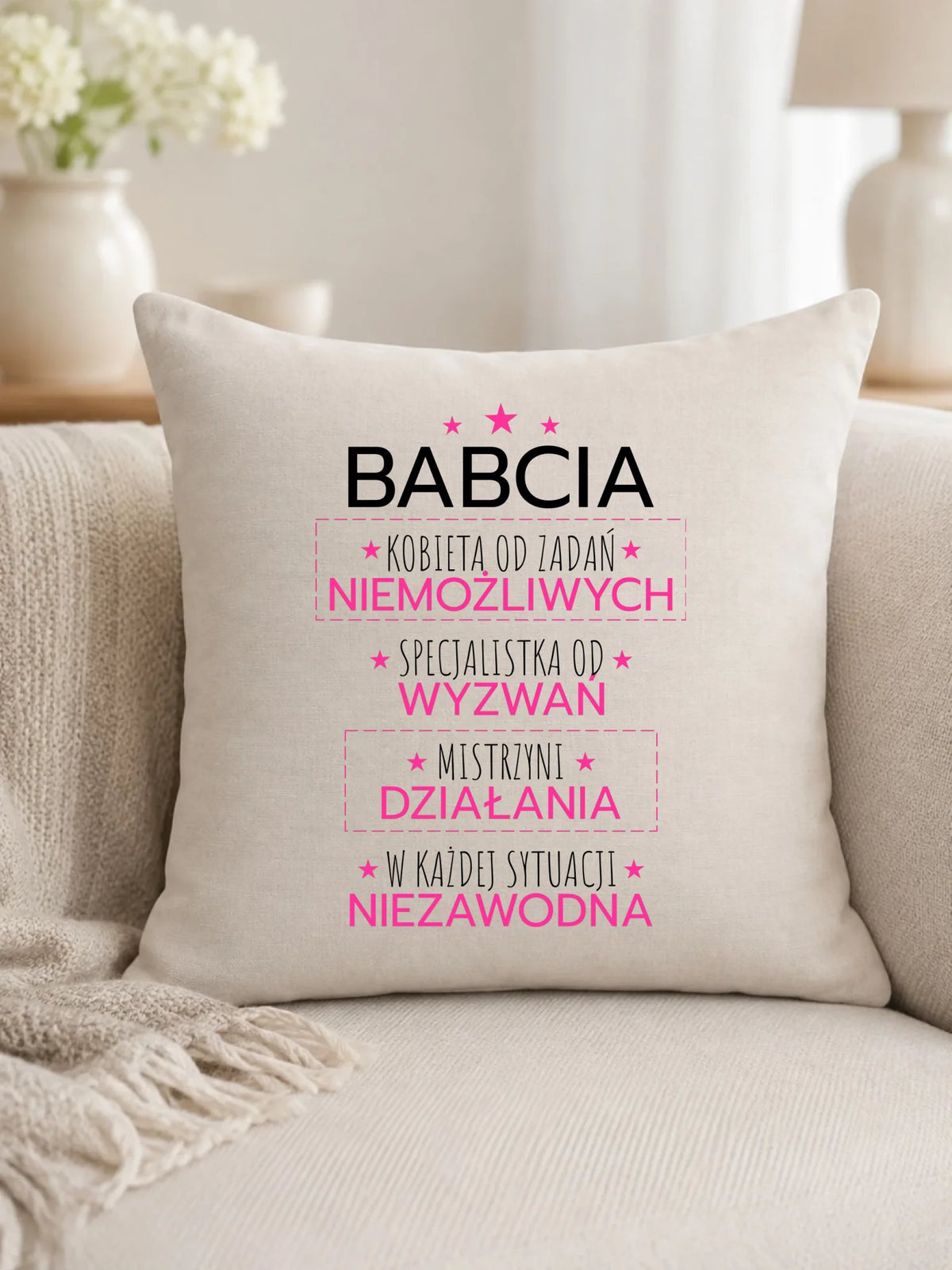 Poduszka dla babci - Babcia kobieta od zadań niemożliwych B30