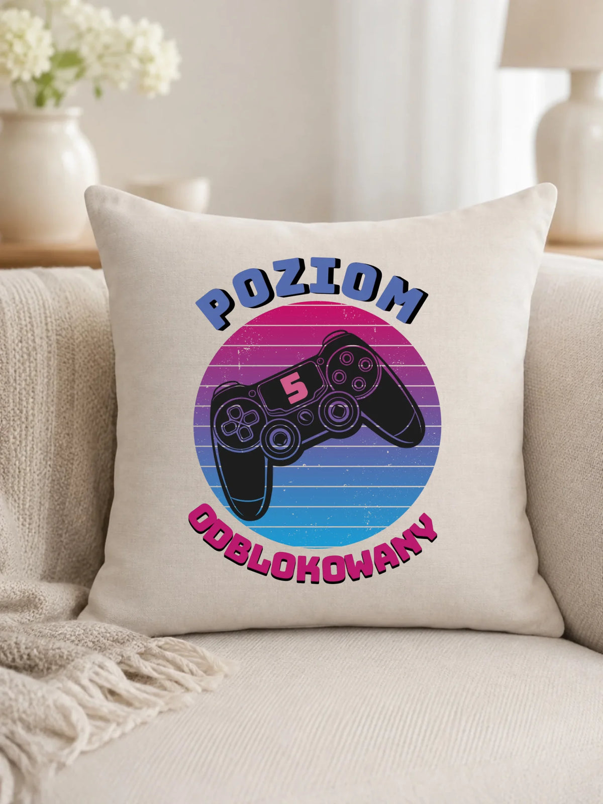 Poduszka dla dziewczynki powrót do szkoły Poziom odblokowany SZ02