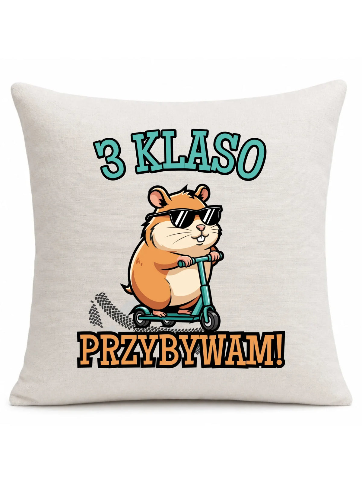 Poduszka na powrót do szkoły Przybywam personalizuj klasę SZ07
