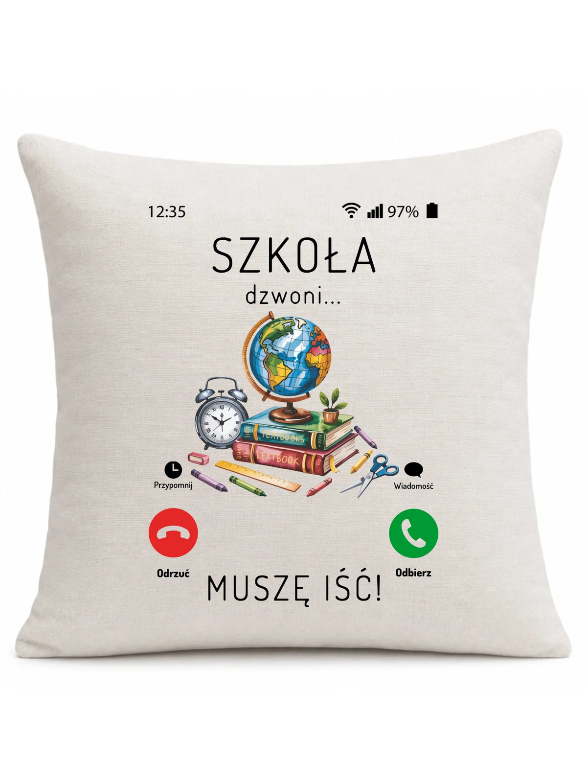 Poduszka Szkoła dzwoni muszę iść SZ09
