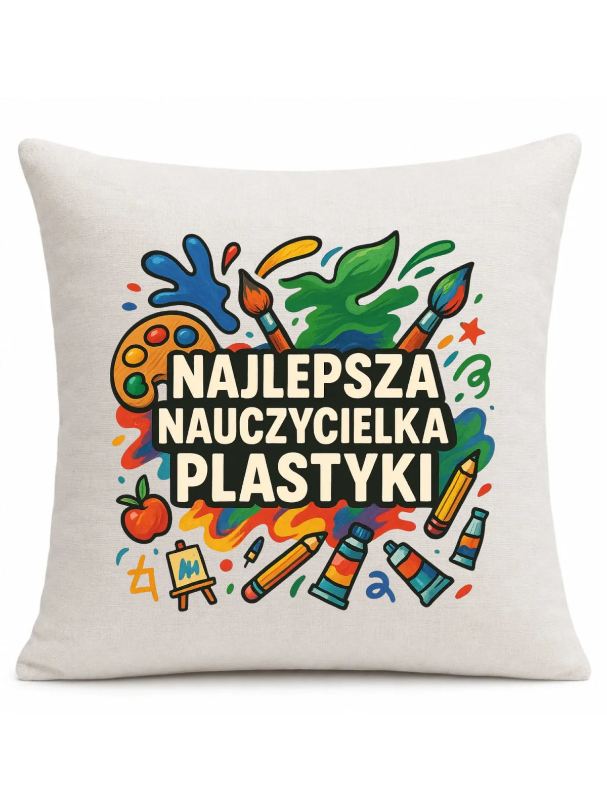 Najlepsza nauczycielka plastyki | Poduszka prezent dla nauczycielki N49