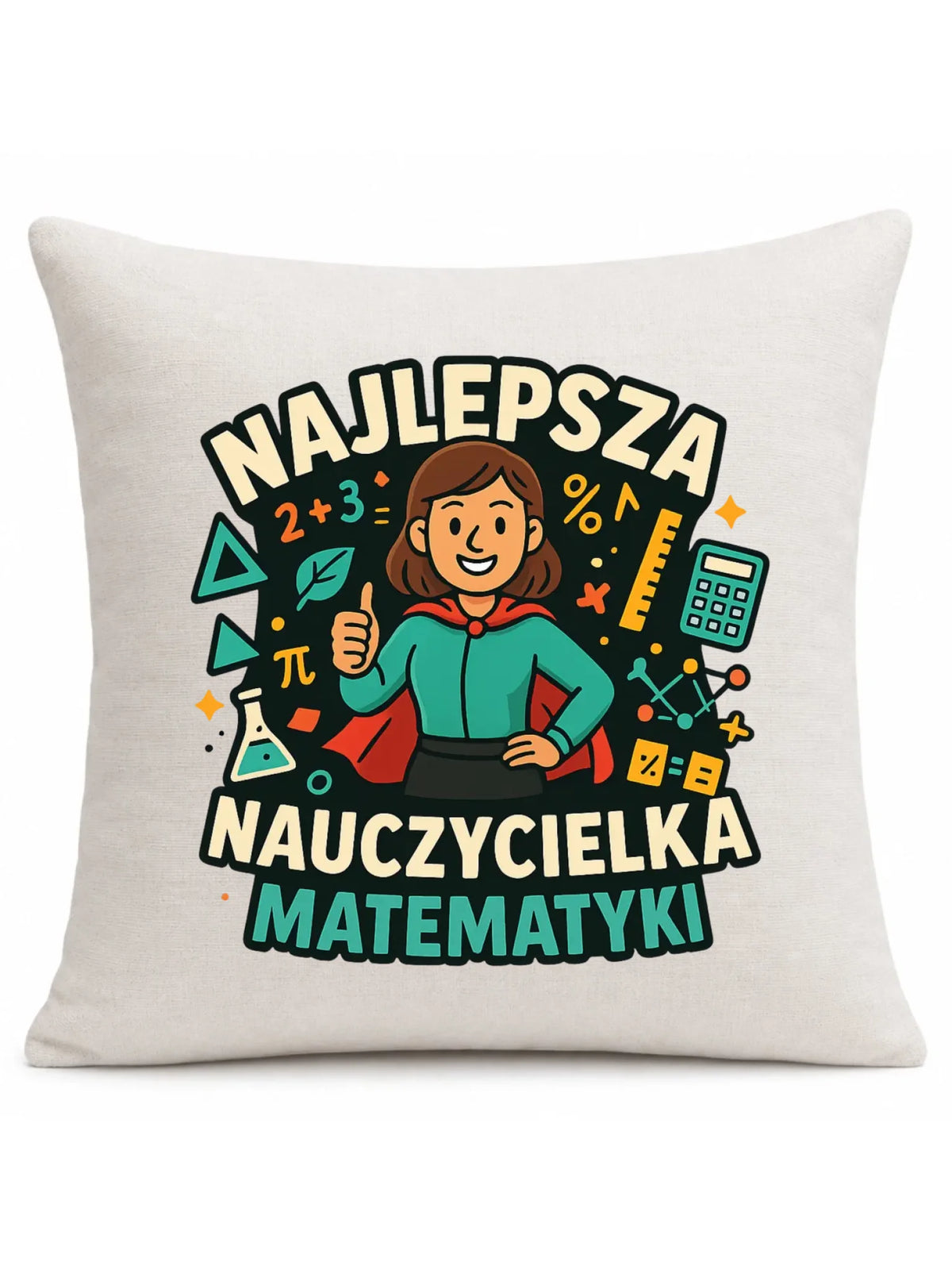 Najlepsza nauczycielka matematyki | Poduszka prezent nauczyciel N46