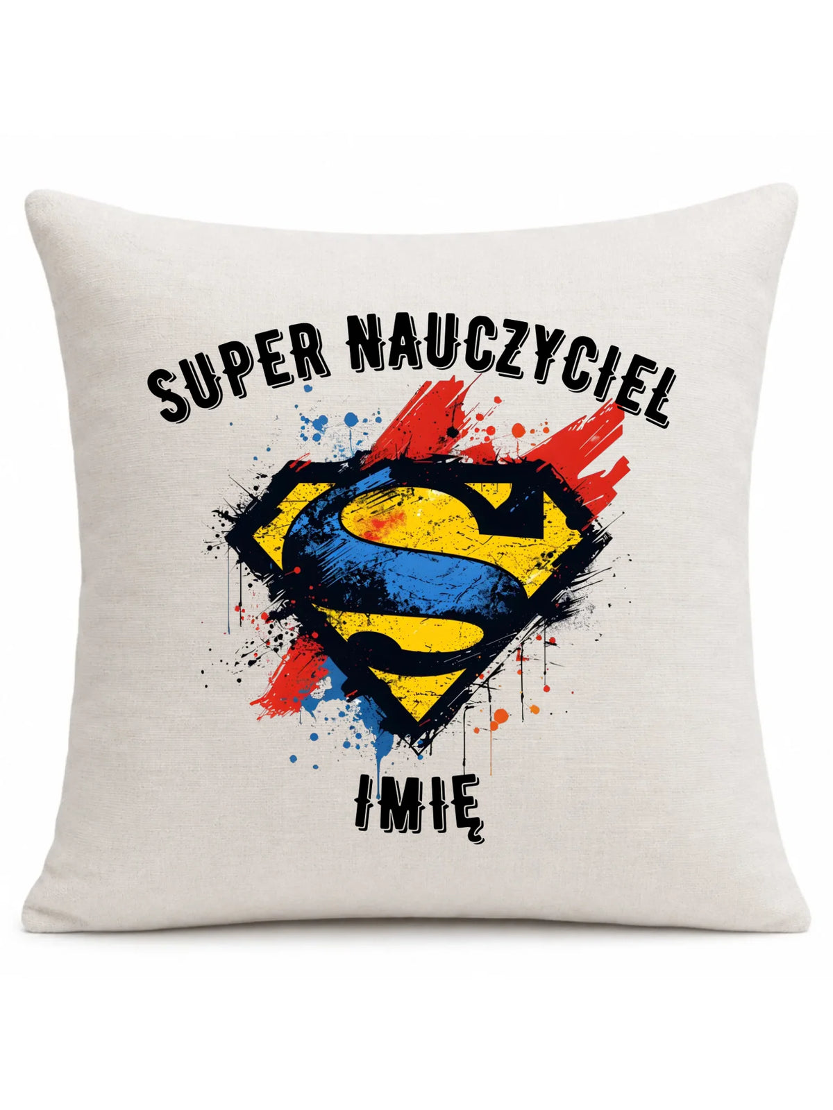Super nauczyciel | Poduszka z imieniem na prezent dla nauczyciela N28