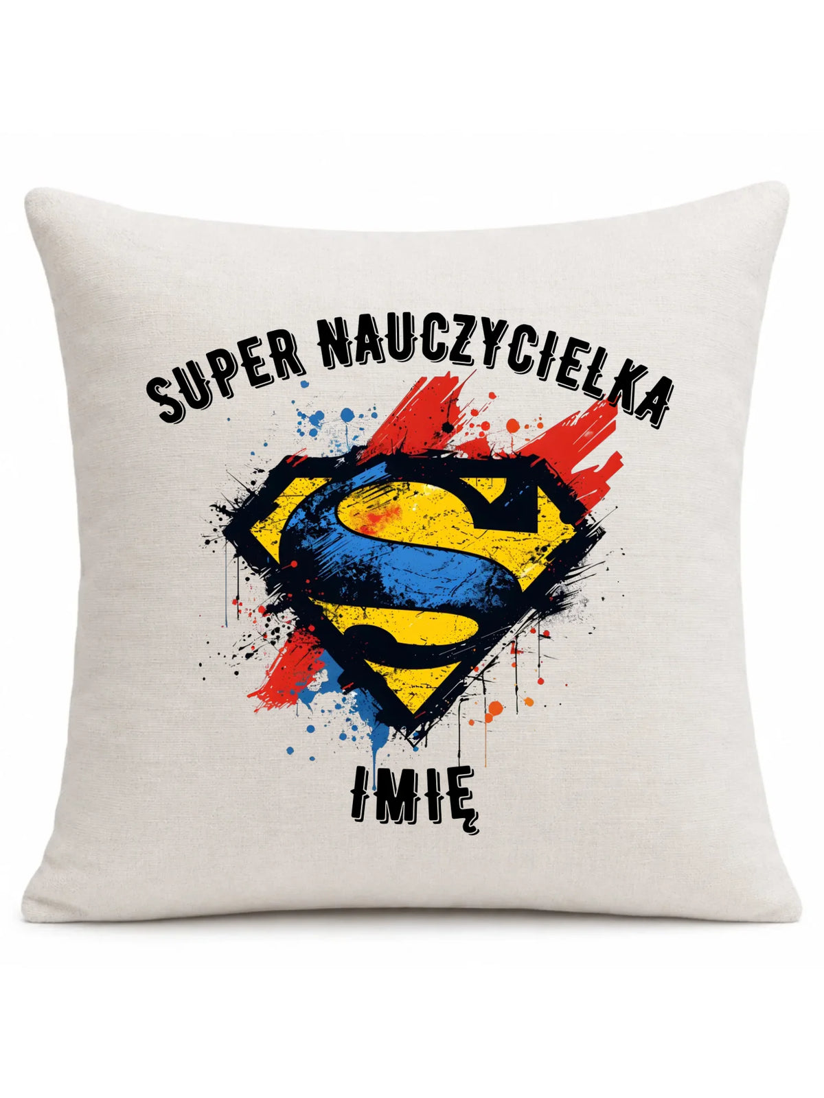 Super nauczycielka | Poduszka z imieniem na prezent dla nauczycielki N27