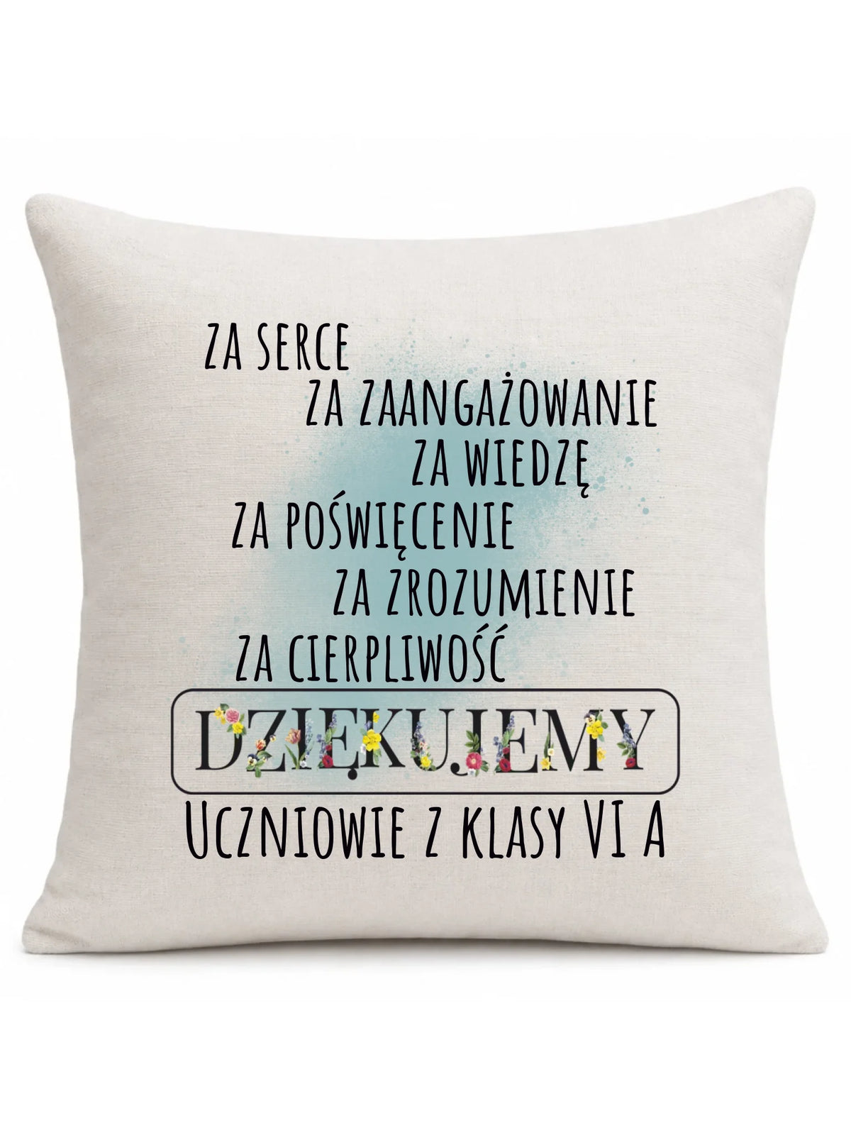 Podziękowanie dla nauczyciela od klasy na prezent | Poduszka dla nauczyciela N06