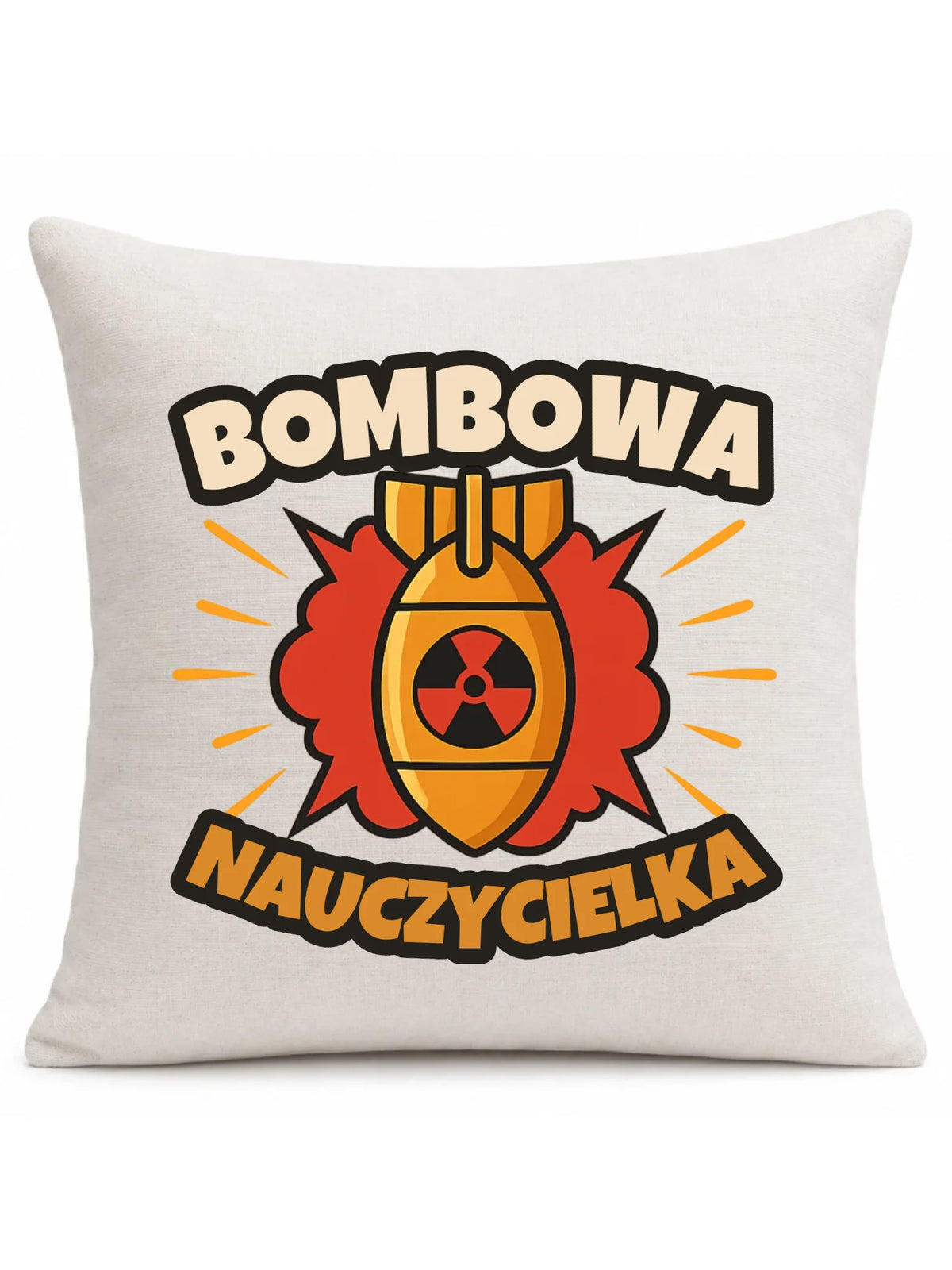 Bombowa nauczycielka | Poduszka prezent dla nauczycielki N34