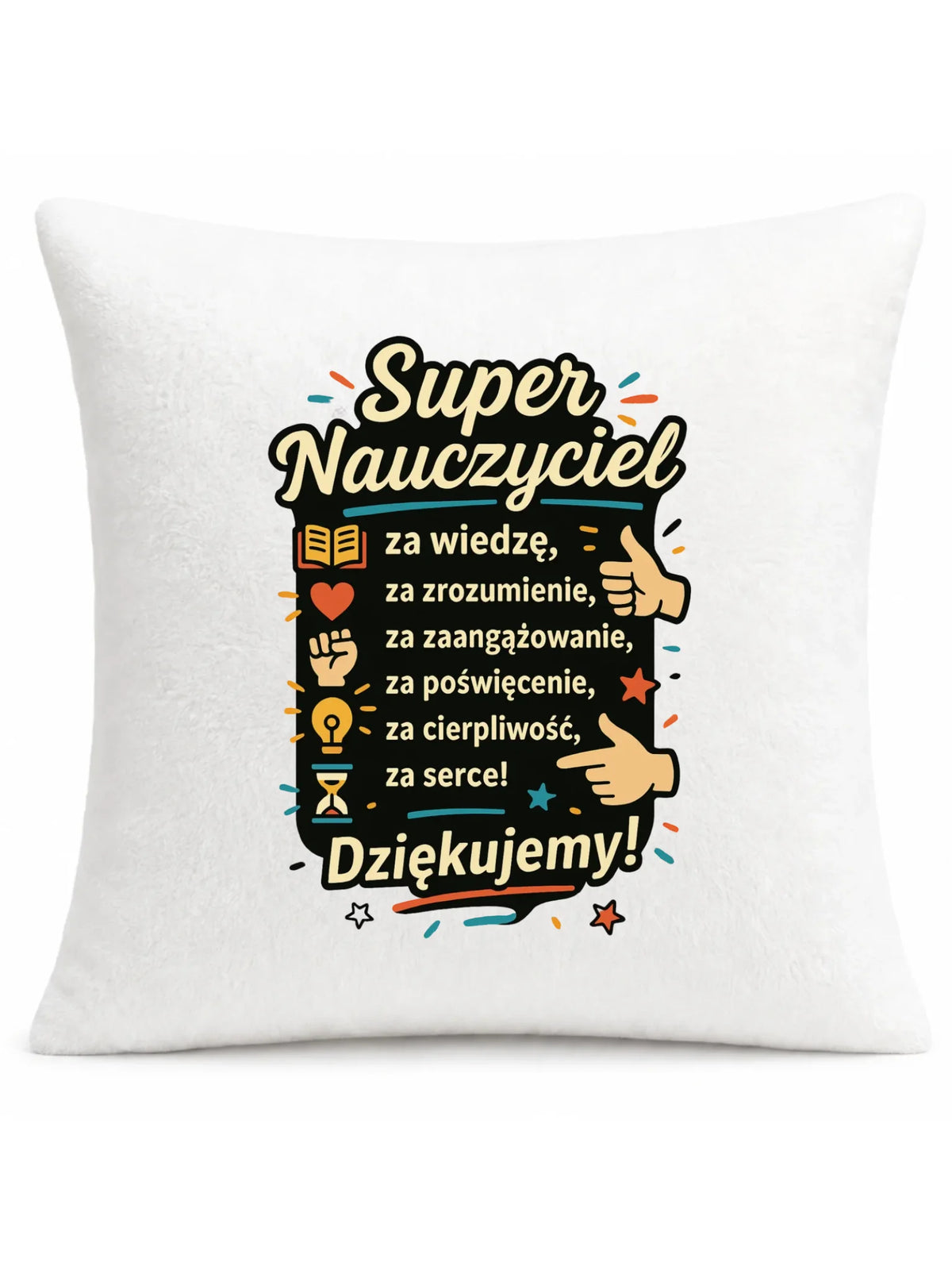 Super Nauczyciel Podziękowanie | Poduszka prezent na Zakończenie Roku Szkolnego N32