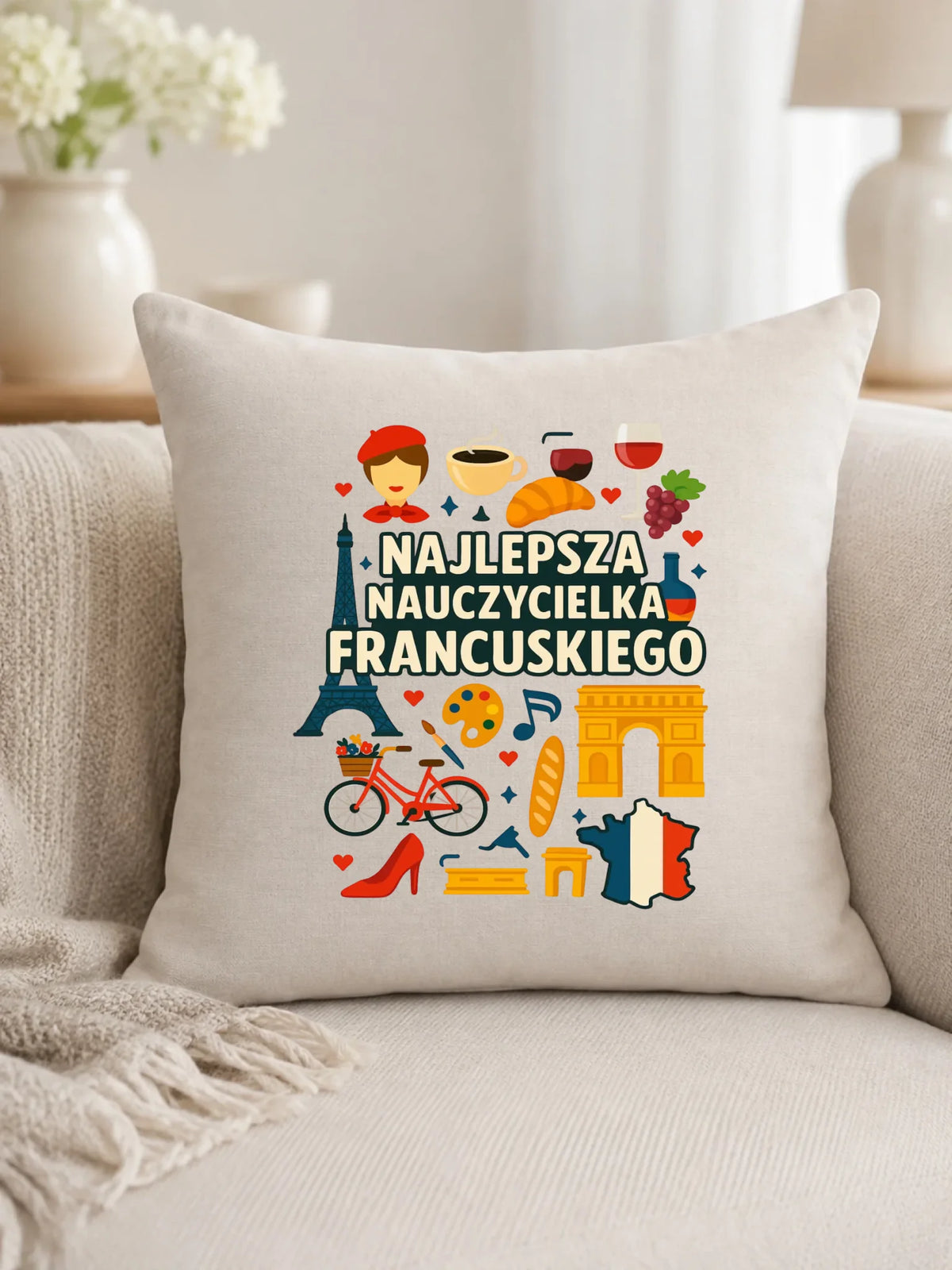 Nauczycielka języka francuskiego | Poduszka na prezent N58