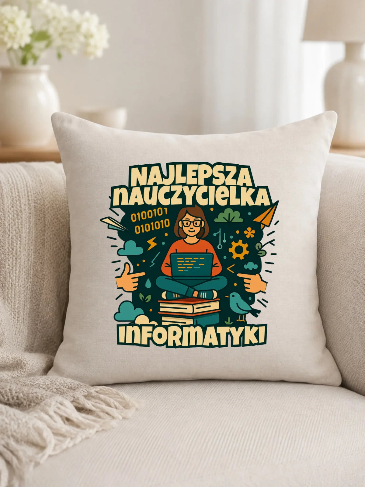 Najlepsza nauczycielka informatyki | Poduszka na prezent N51