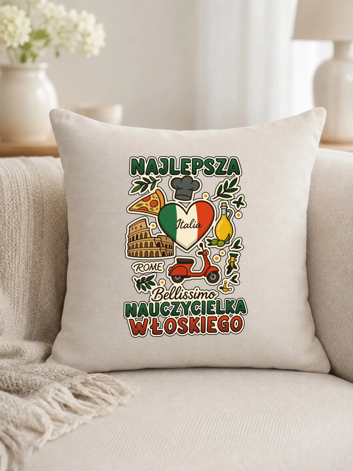 Nauczycielka języka włoskiego | Poduszka na prezent N56