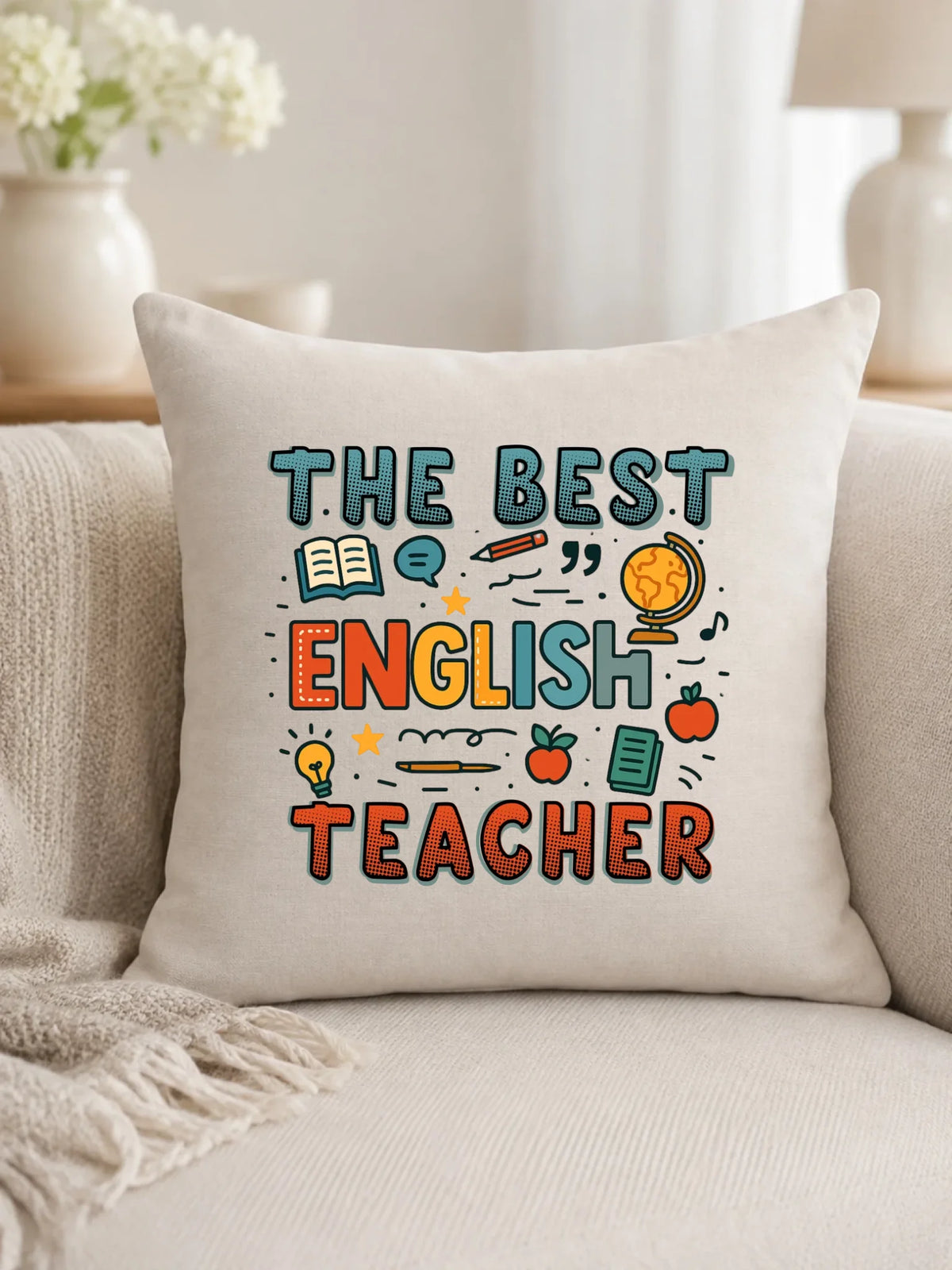 The best english teacher | Poduszka dla nauczyciela angielskiego N53
