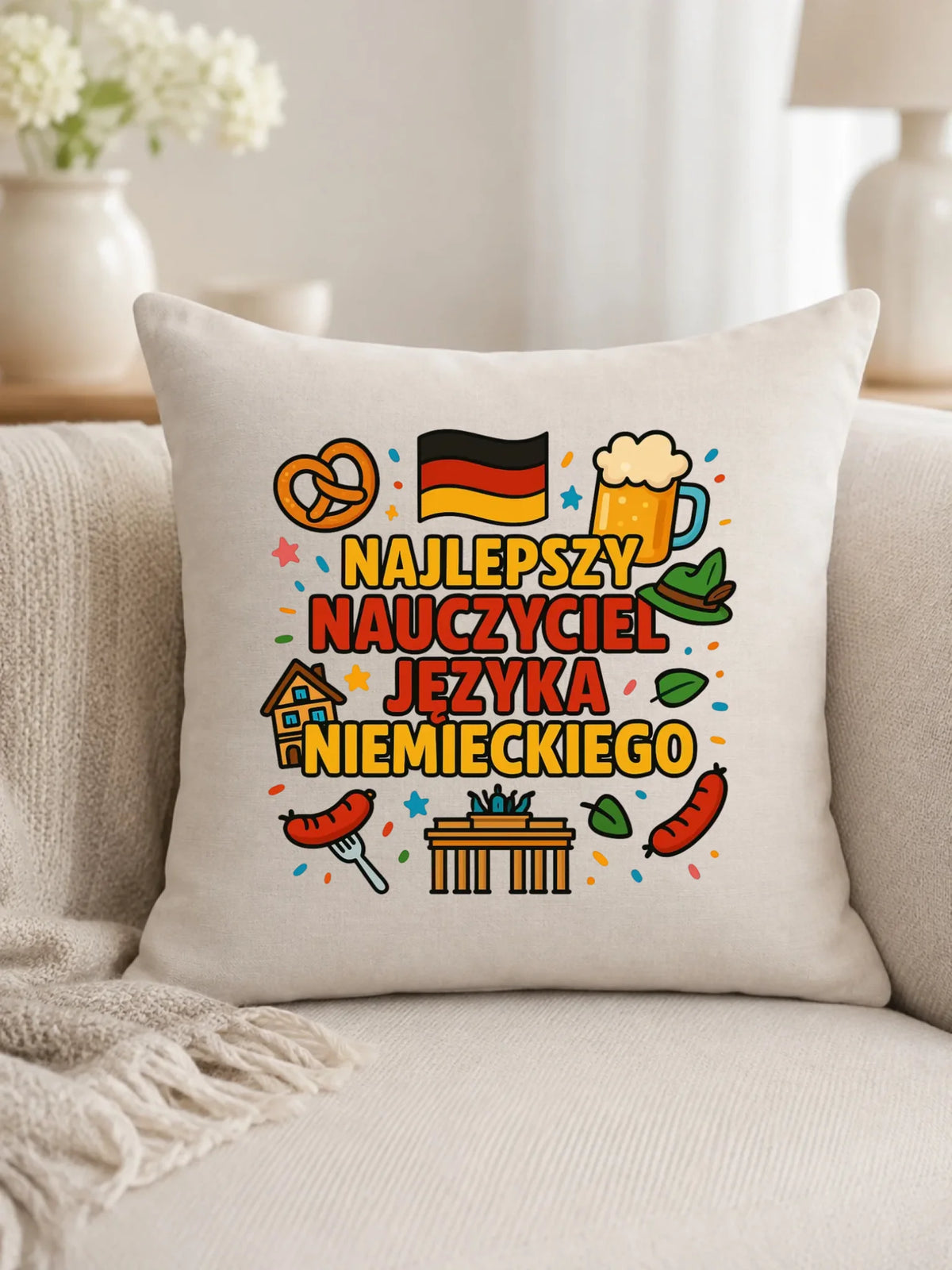 Najlepszy nauczyciel języka niemieckiego | Poduszka na prezent N54
