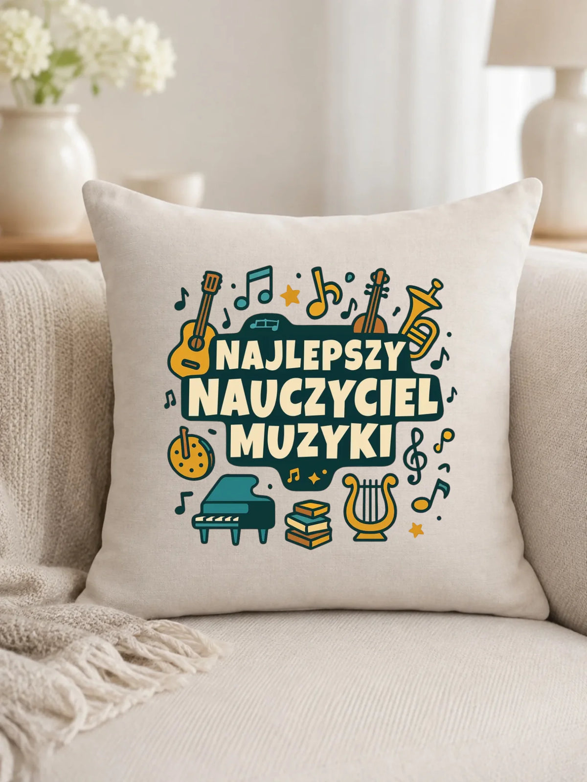 Najlepszy nauczyciel muzyki | Poduszka prezent dla nauczyciela N52