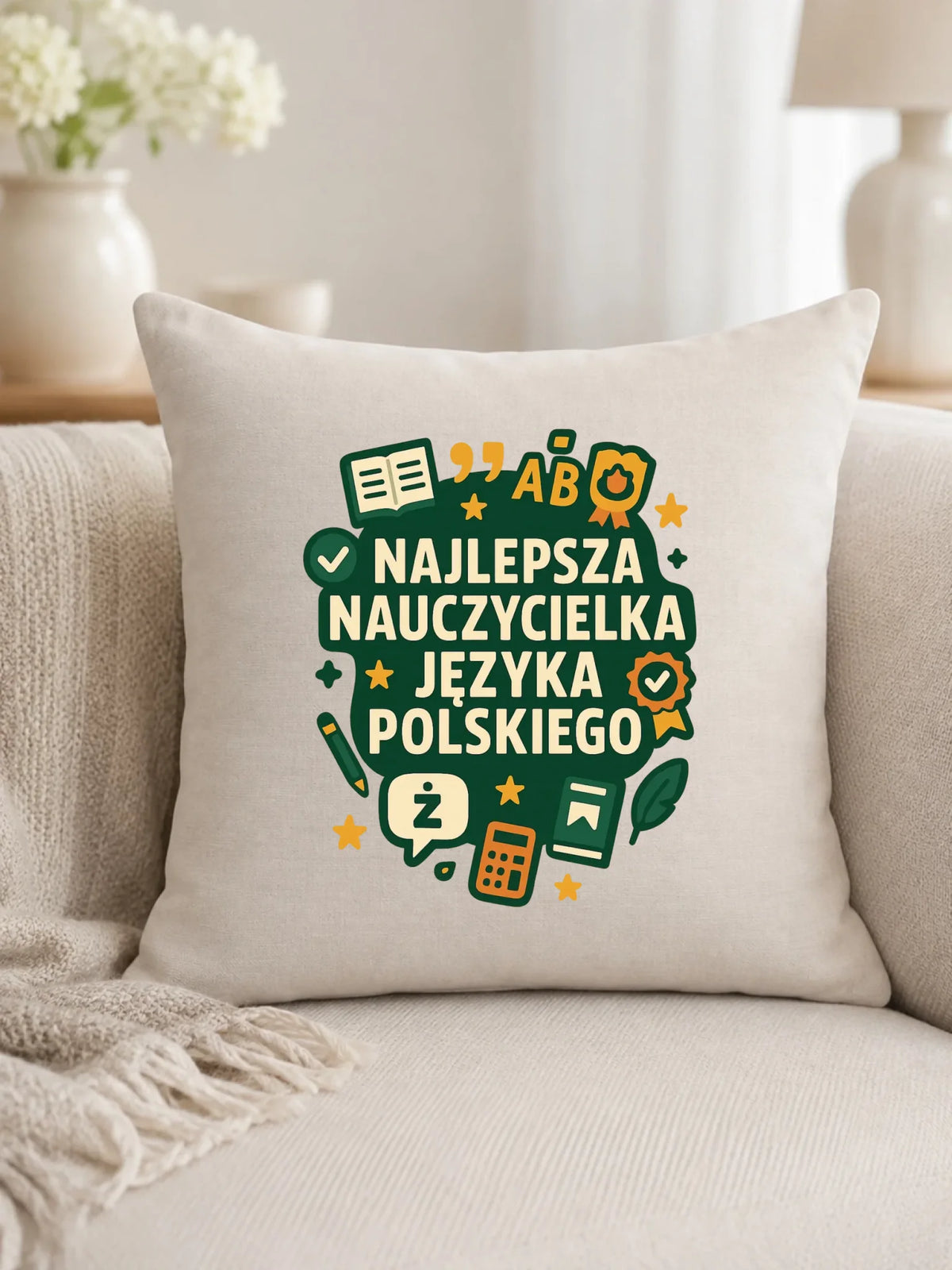 Najlepsza nauczycielka języka polskiego | Poduszka na prezent N75