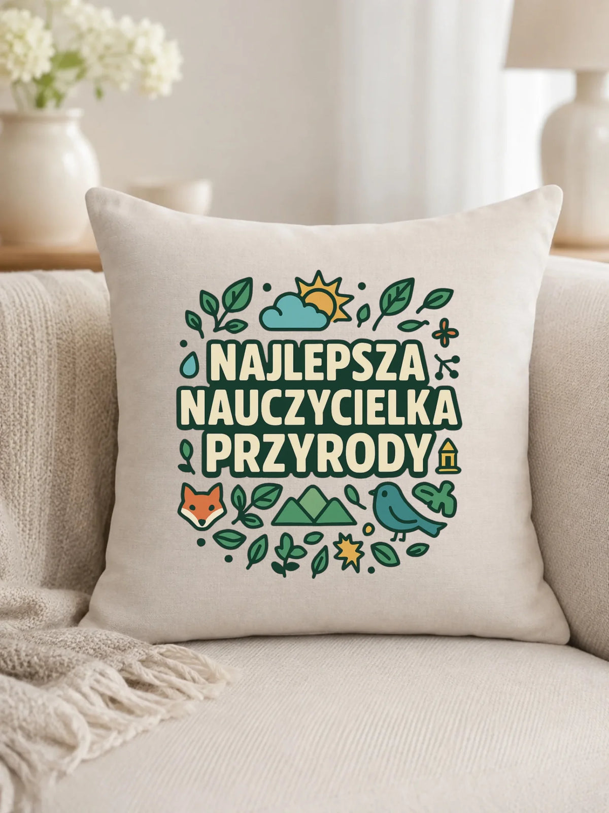 Najlepsza nauczycielka przyrody | Poduszka na prezent N64